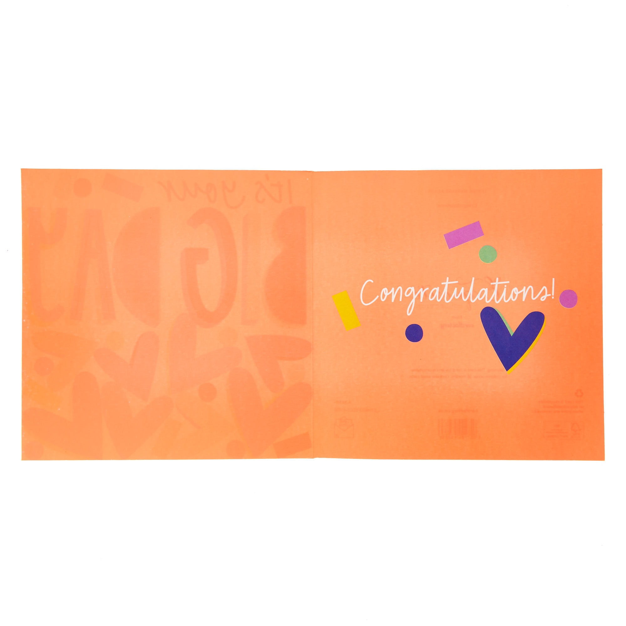 Big Day Colourful Hearts Wedding Card