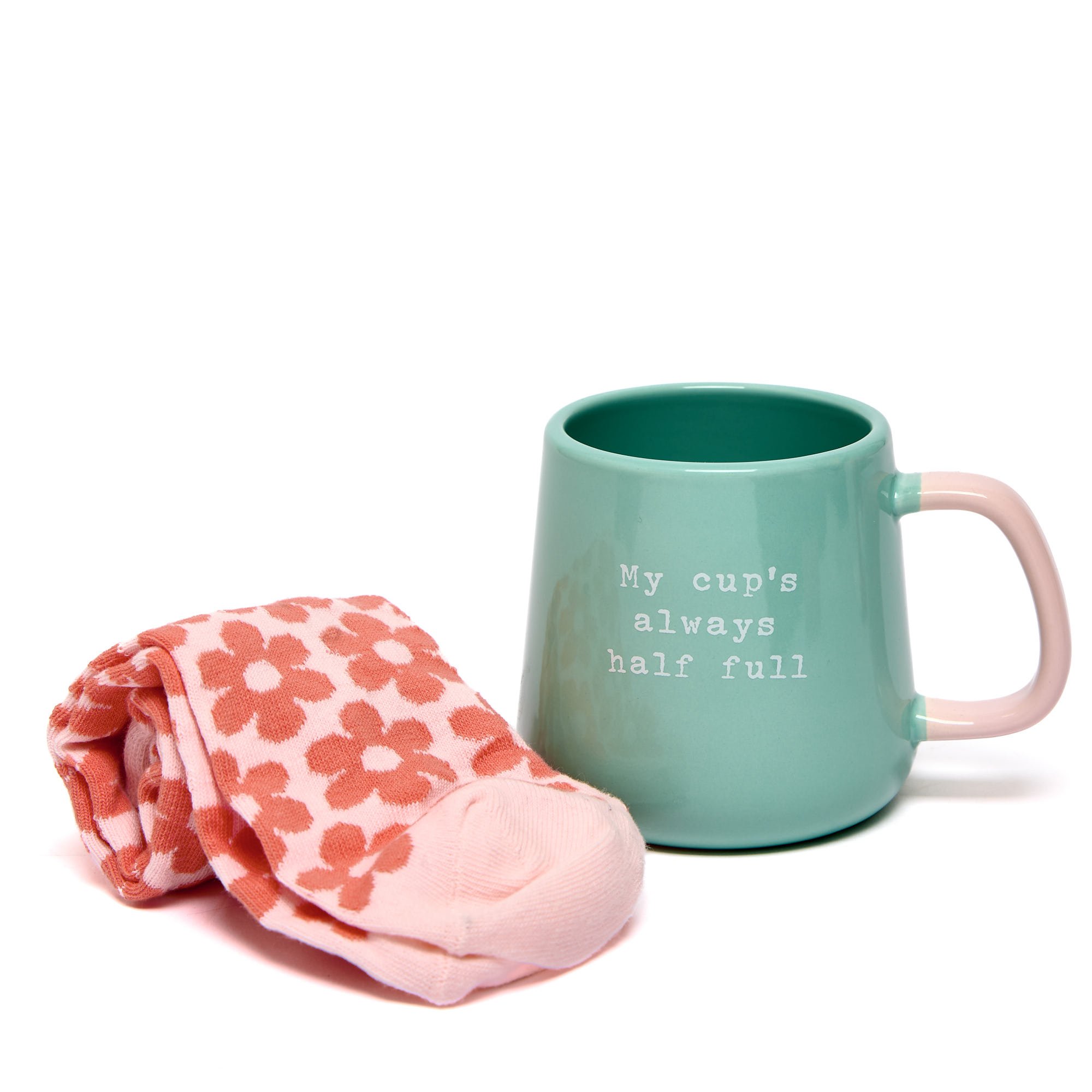 My Cup's Always Half Full Mug & Socks Set