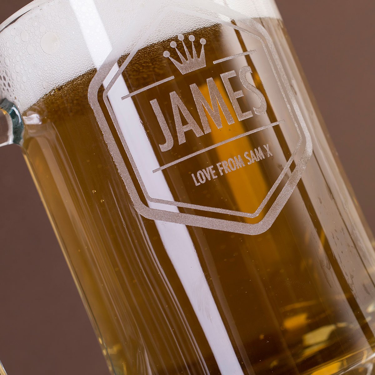 Personalised Engraved Pint Tankard - Crown Shield