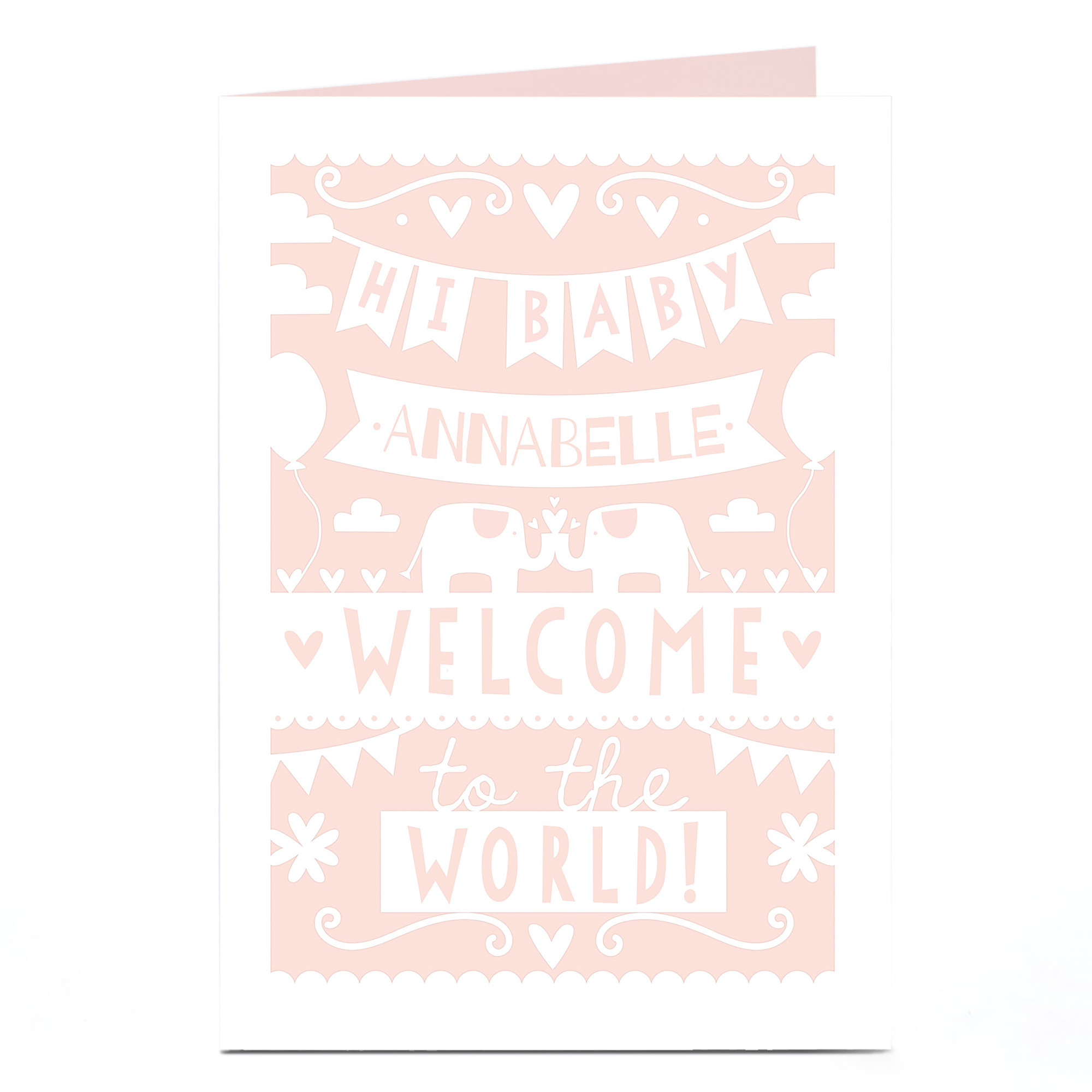 Personalised New Baby Card - Hi Baby Bunting