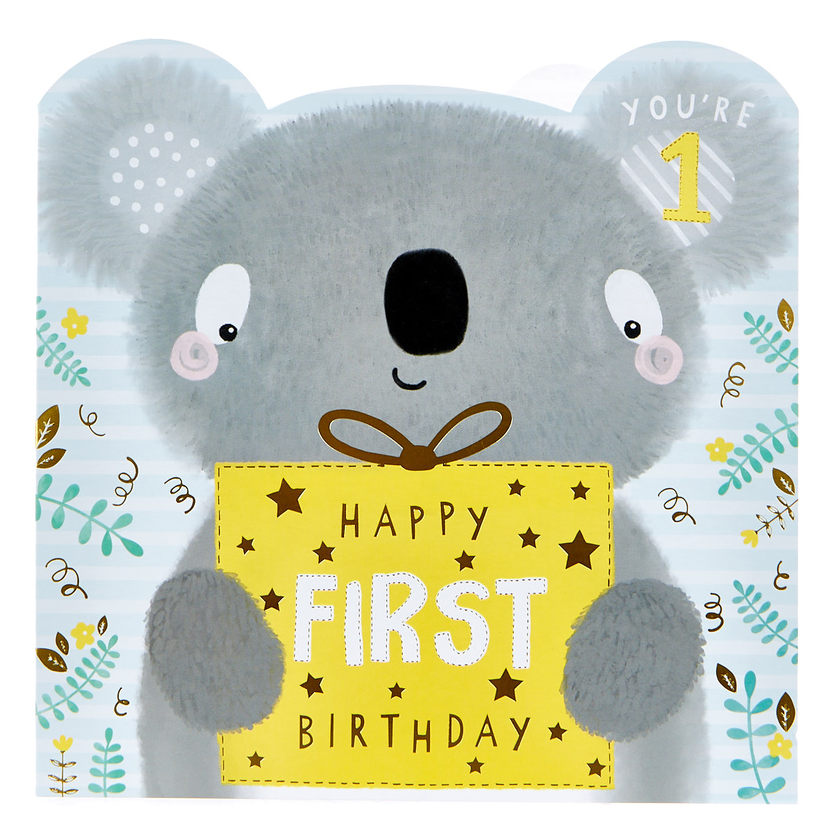 Platinum Collection 1st Birthday Card - Cute Koala 