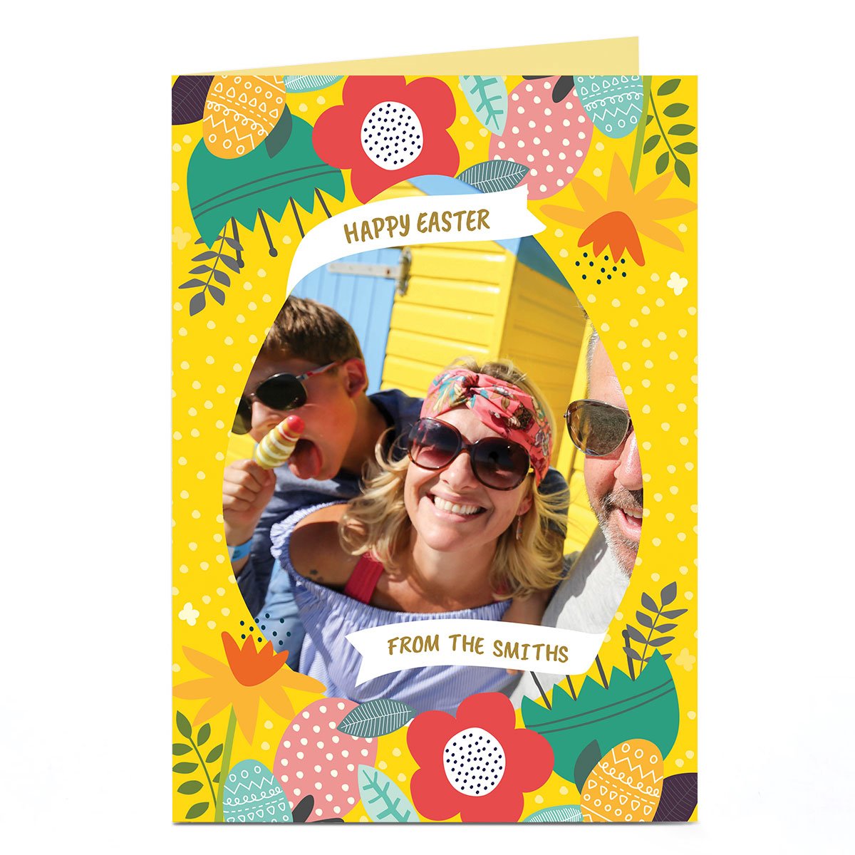 Photo Easter Card - Funky Yellow, From The Family