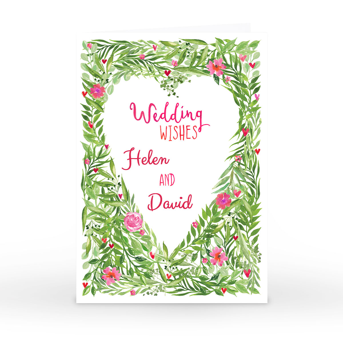Personalised Nik Golesworthy Wedding Card - Foliage, Wedding Wishes 