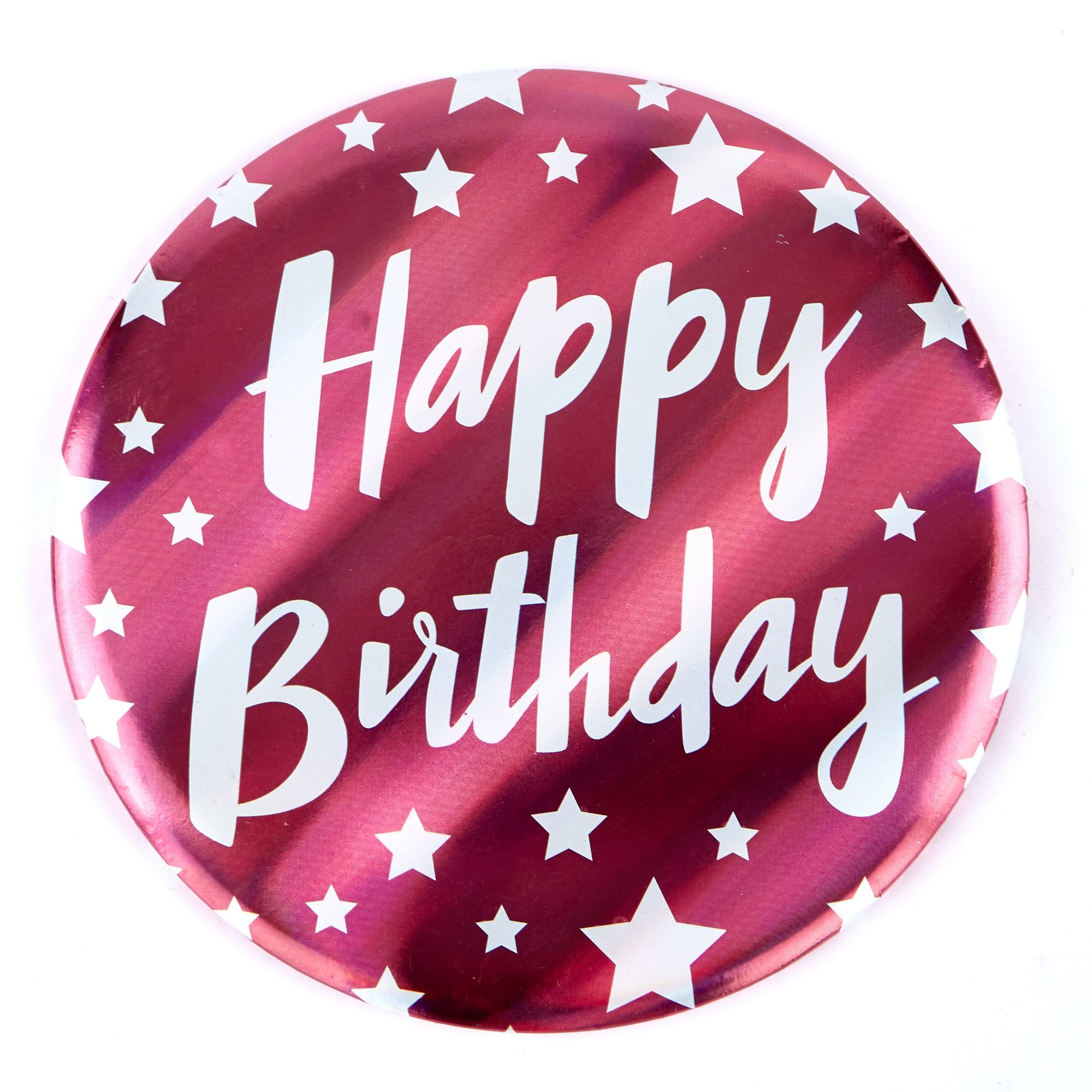 Giant Happy Birthday Badge - Red & White Stars 