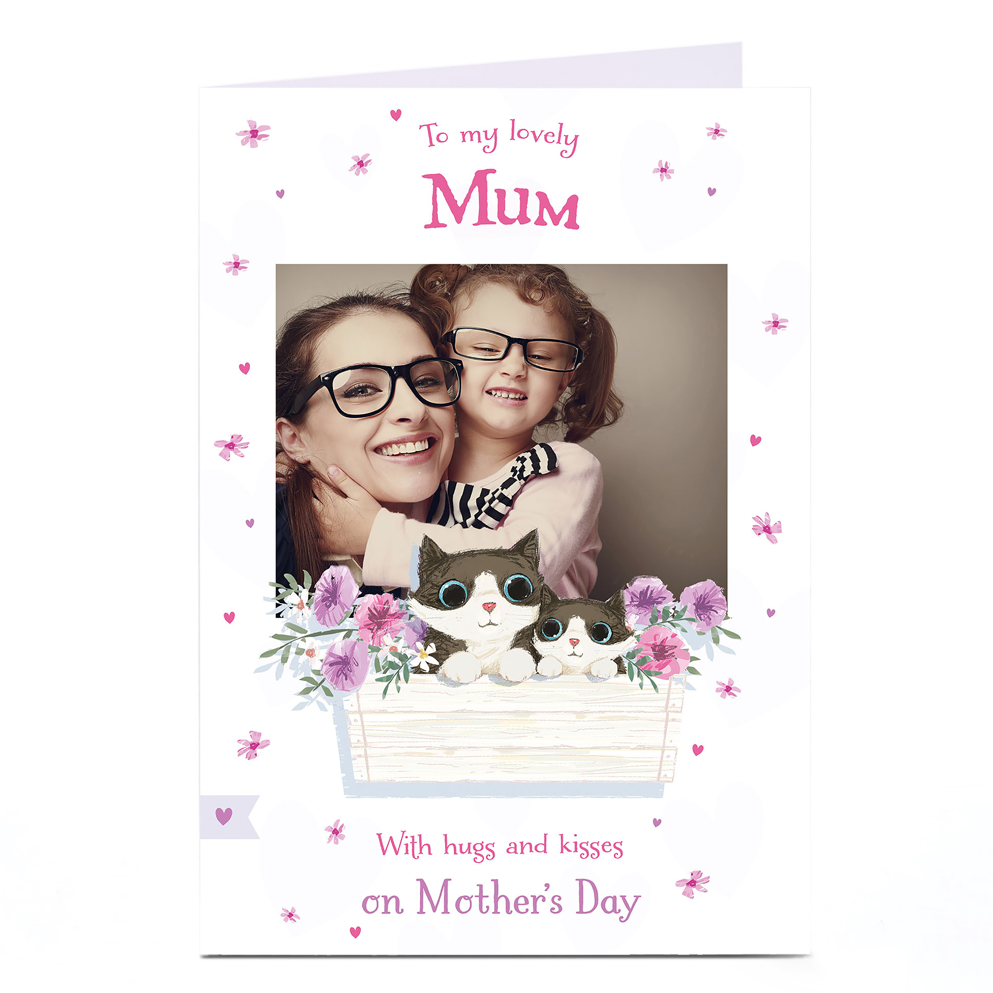 Photo Upload Mother's Day Card - Hugs And Kisses Cats