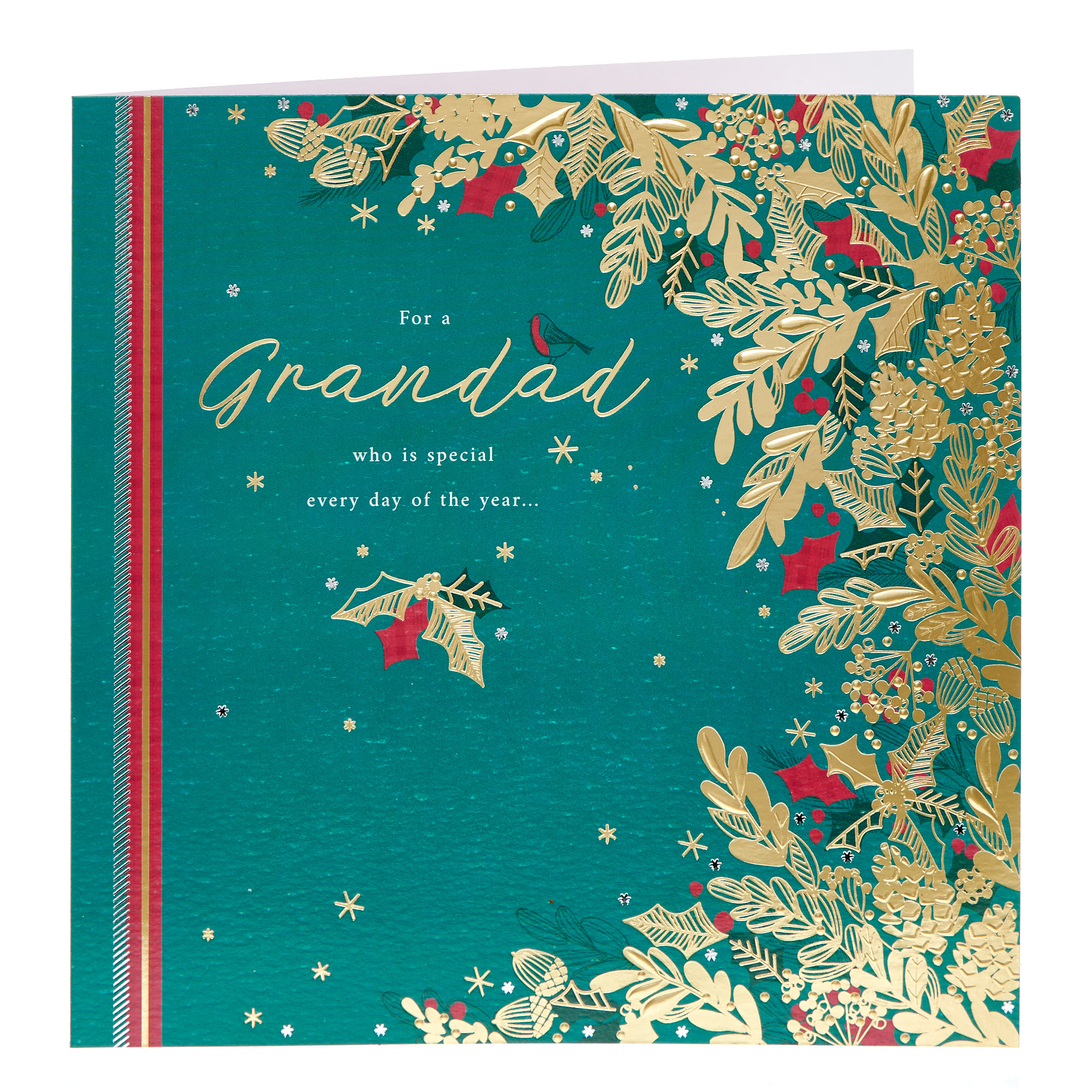 Grandad Golden Leaves Christmas Card
