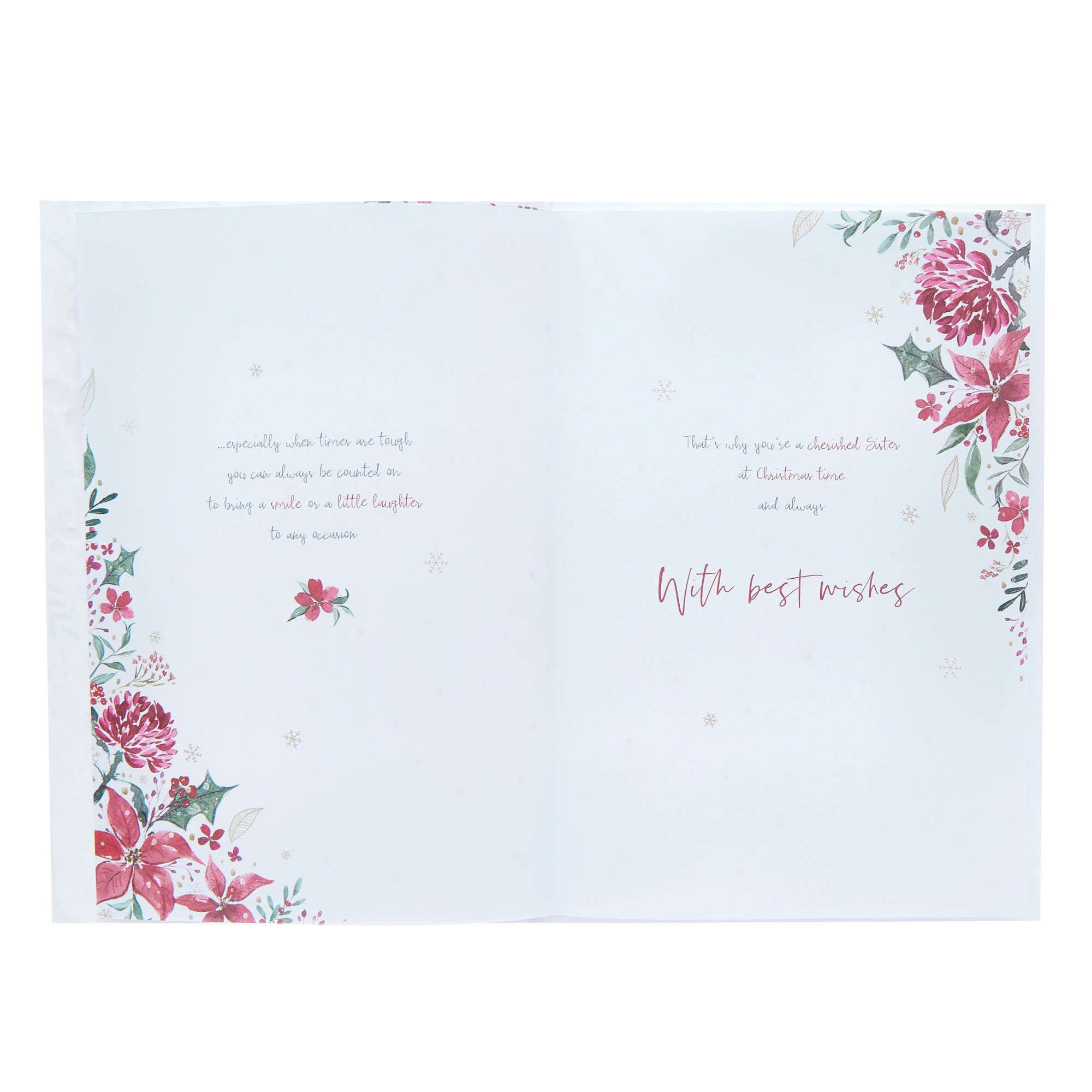 Sister Verse & Poinsettia Christmas Card