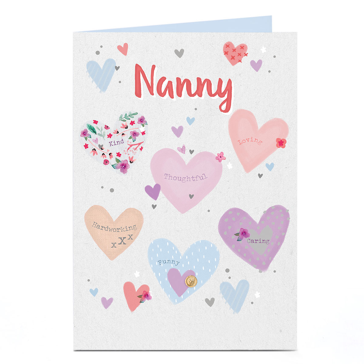 Birthday Card - Scrapbook Hearts, Nanny