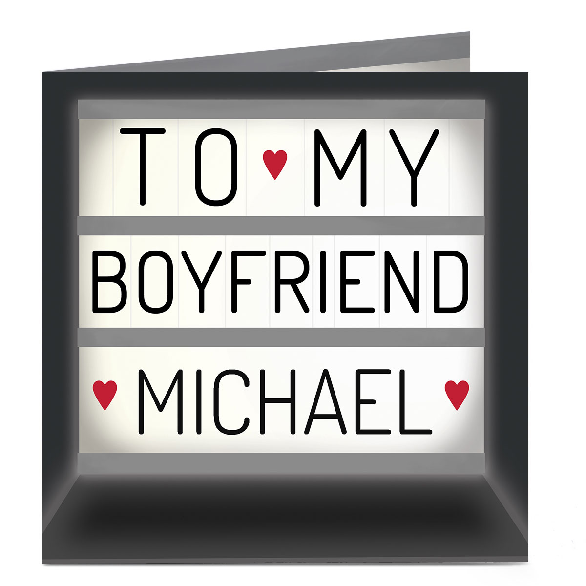 Personalised Card - Boyfriend Light Box