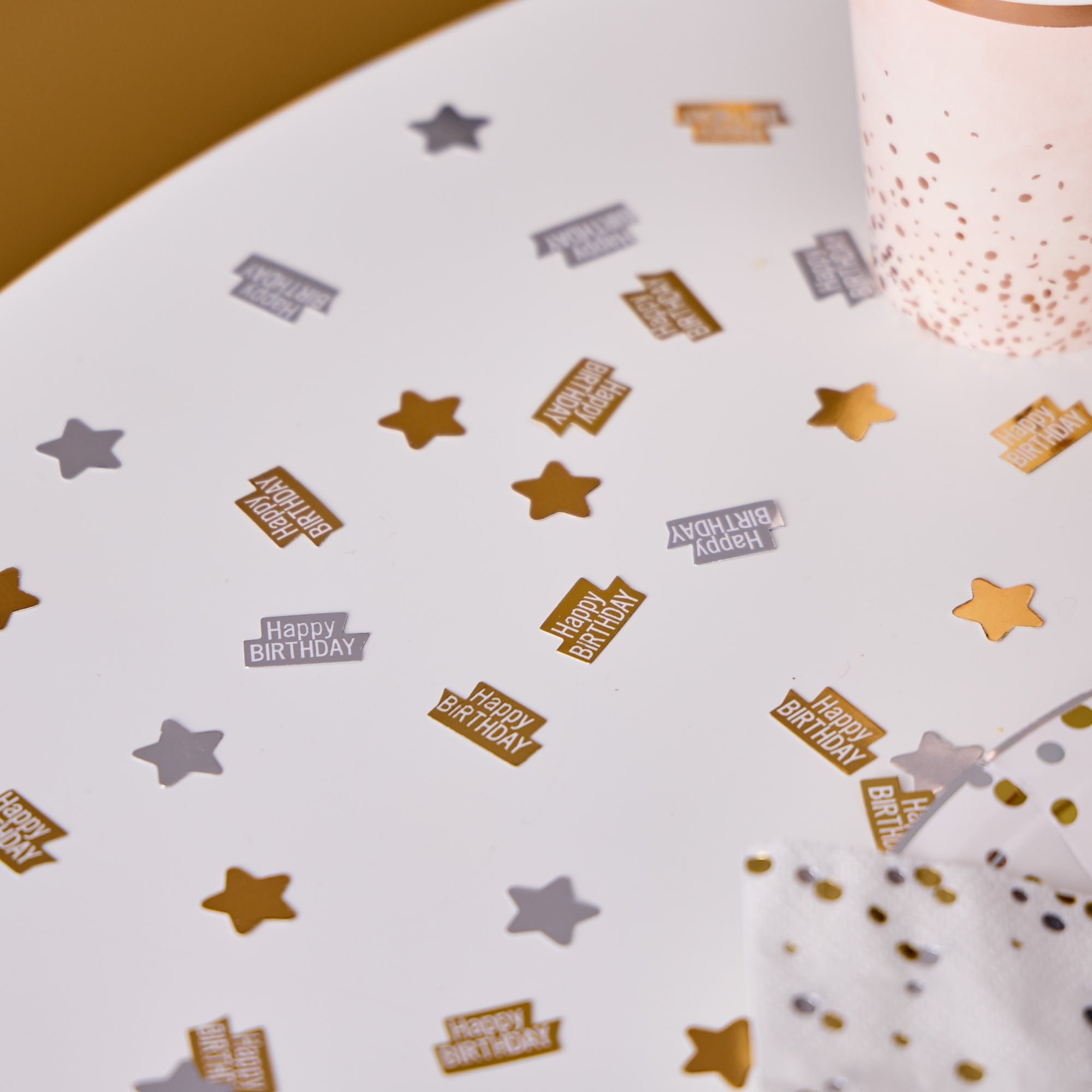 Happy Birthday Gold & Silver Table Confetti