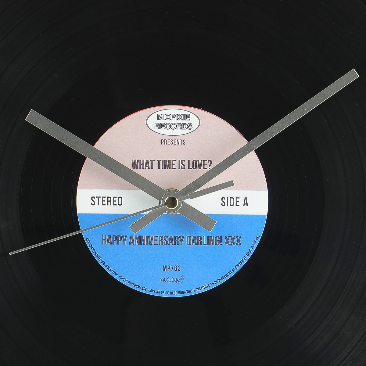 Personalised Vinyl Record Clock