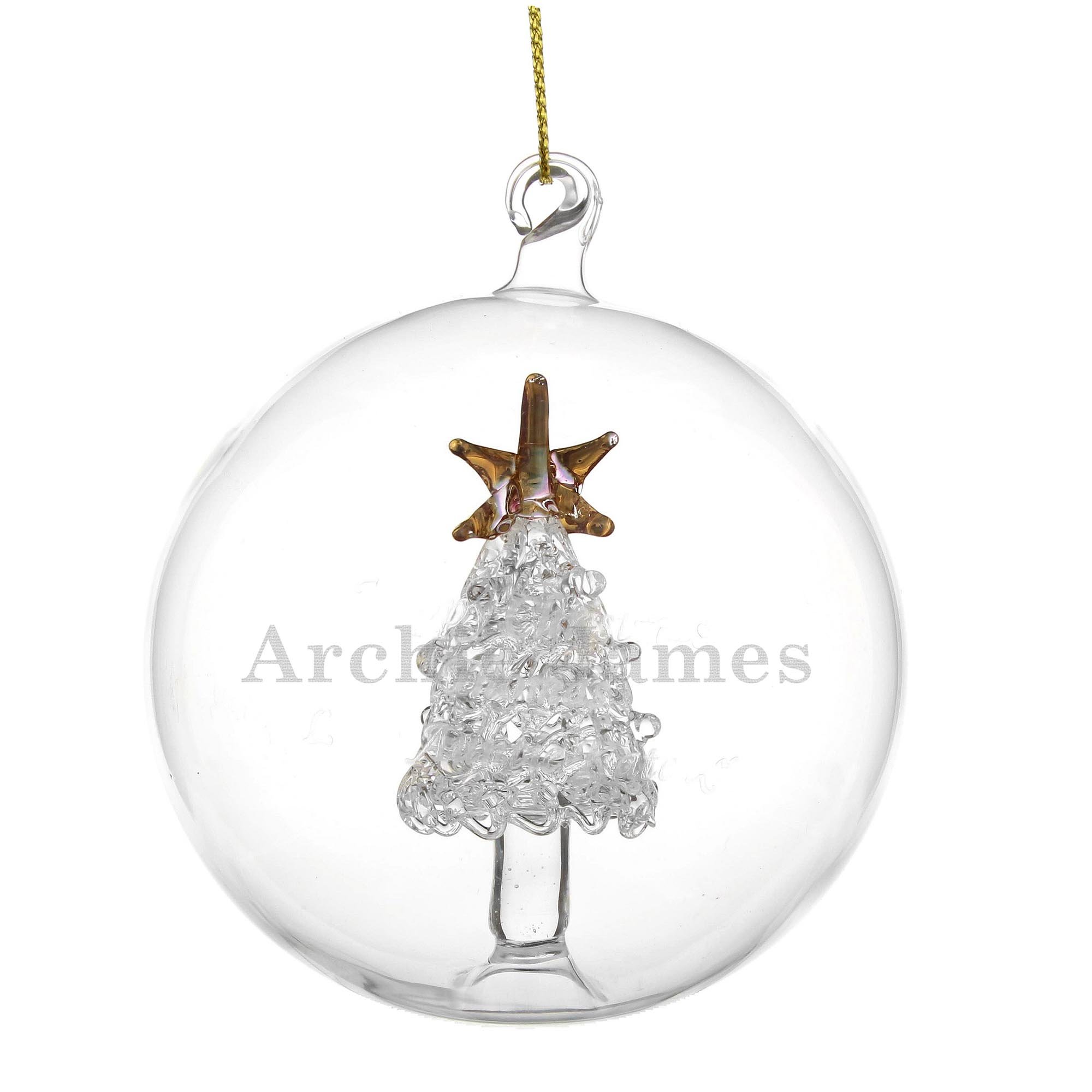 Image of Personalised Name Only Christmas Tree Glass Bauble | Christmas Gifts