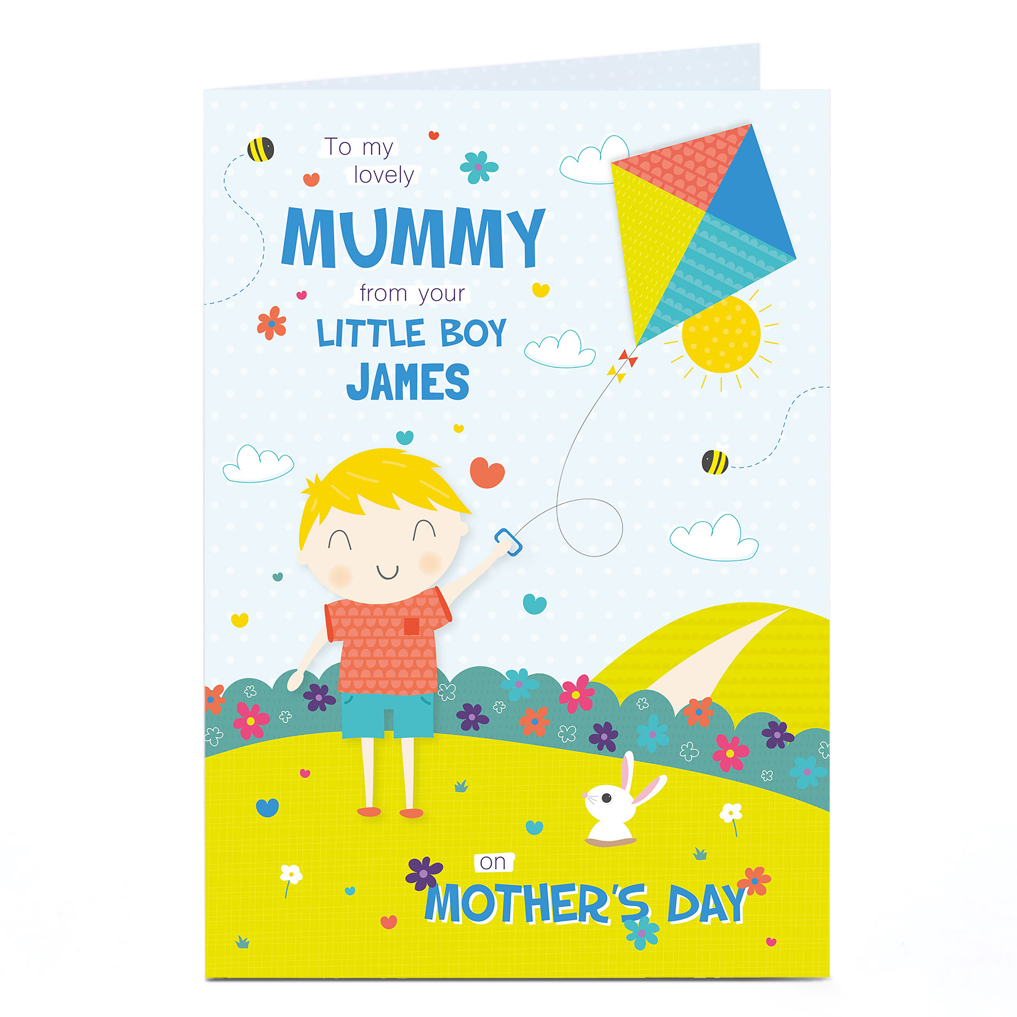 Personalised Mother's Day Card - Lovely Mummy From Your Little Boy