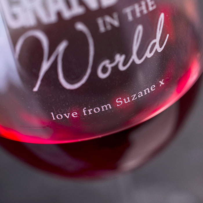 Personalised Best Grandma In The World Wine Glass