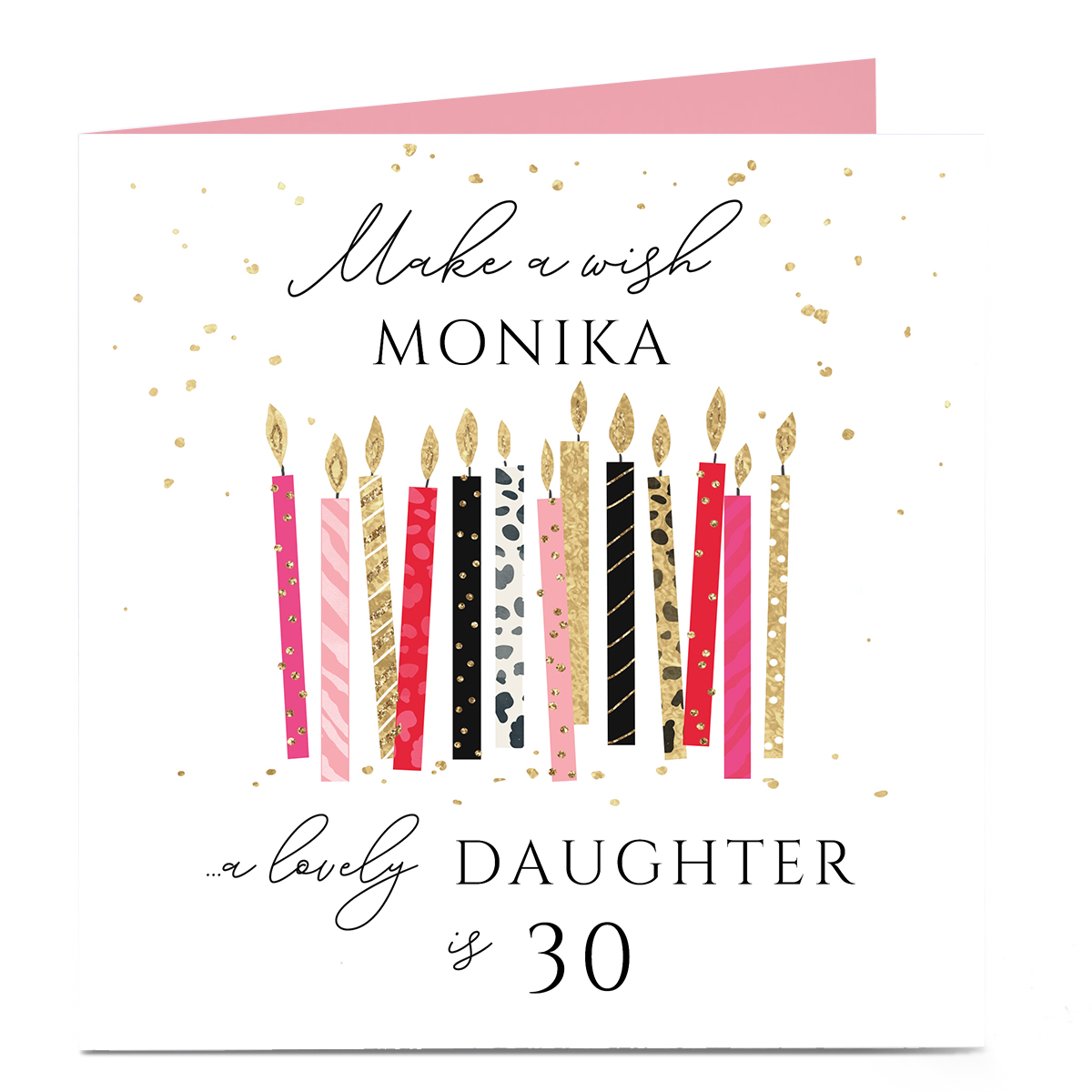 Personalised Birthday Card - Make A Wish, Candles, Editable Age