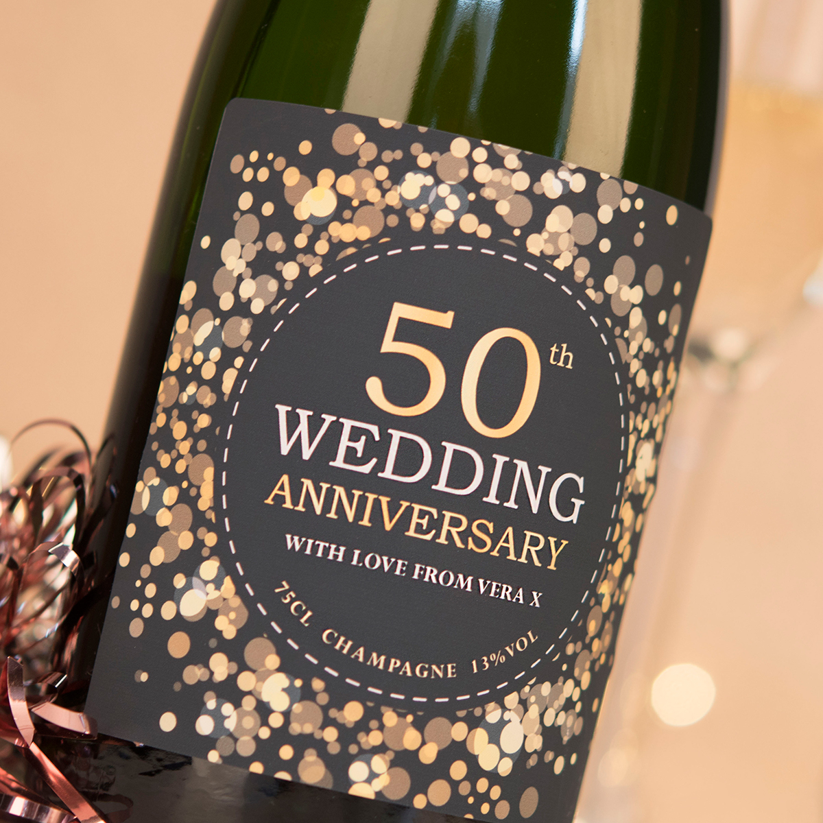 Luxury Personalised Champagne - 50th Wedding Anniversary