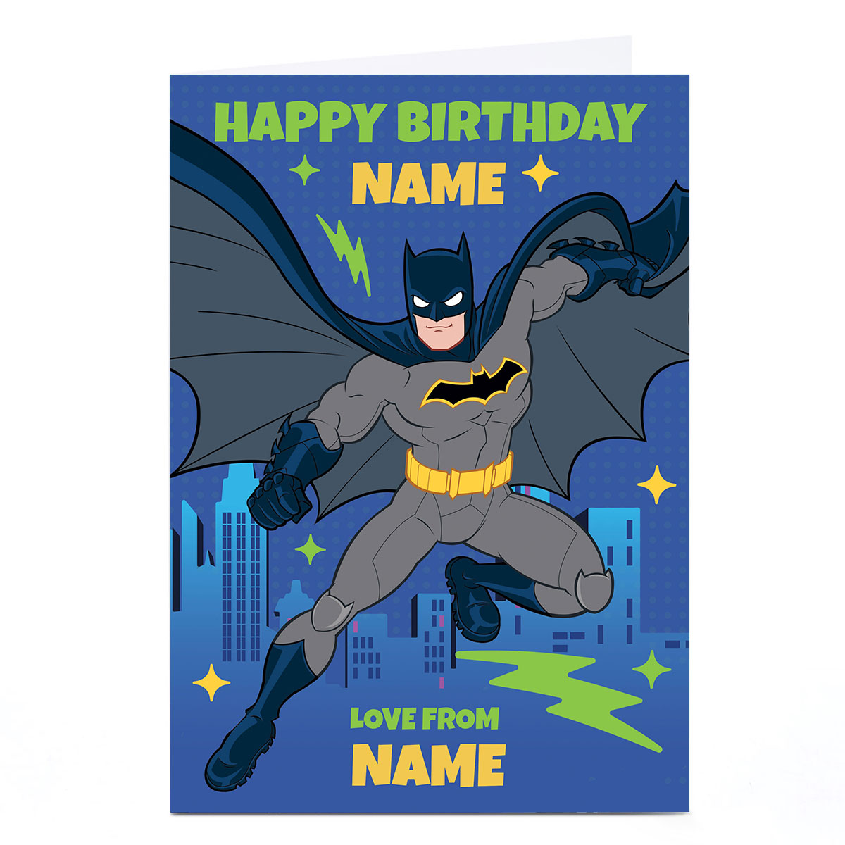 Personalised Birthday Card - Batman with Name