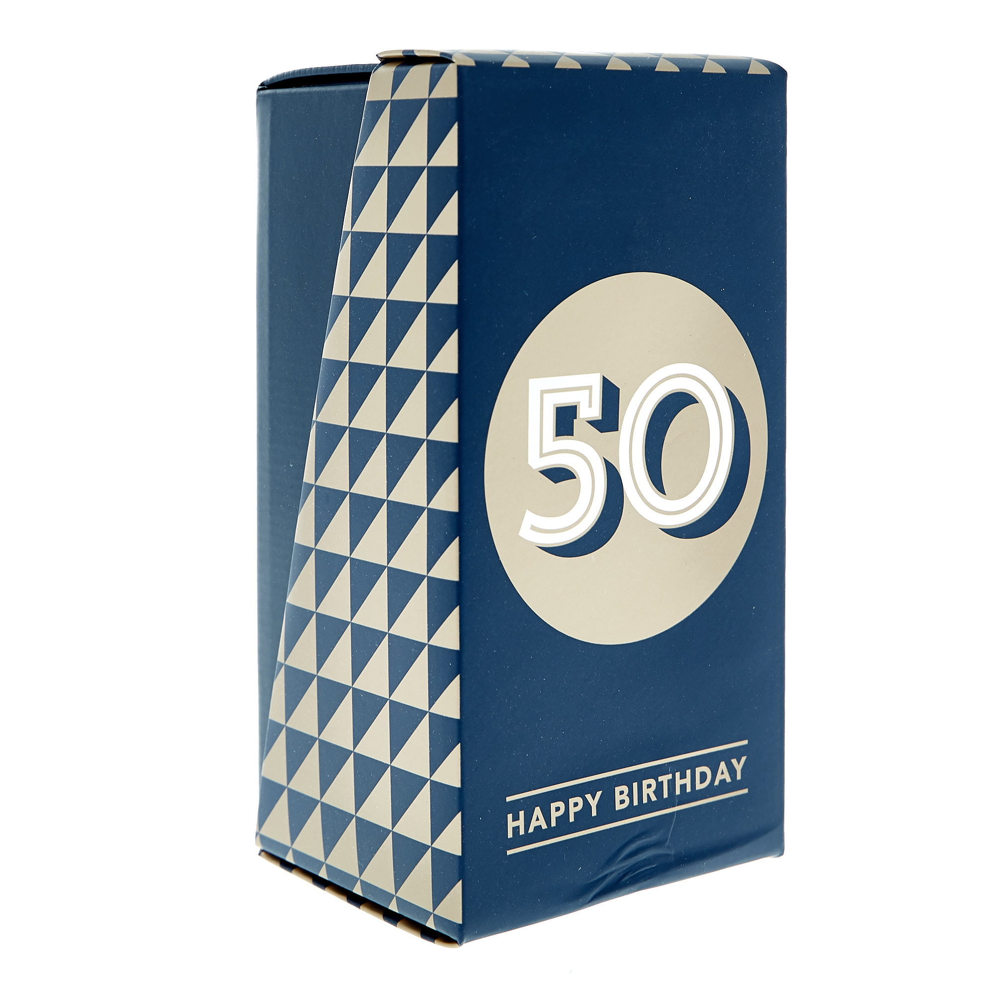 50th Birthday Pint Glass In A Box - Blue & Gold