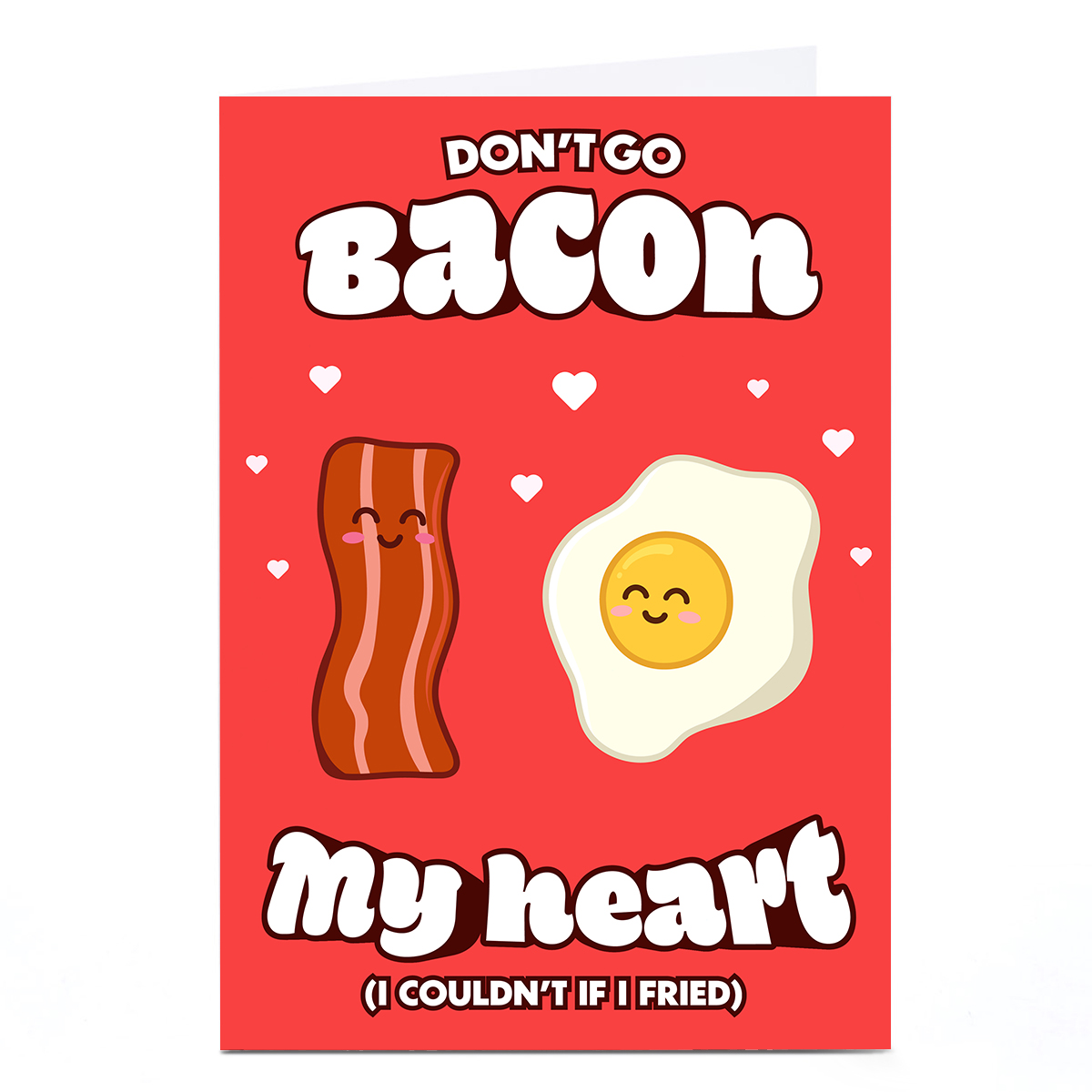 Personalise Calum Marrows Valentine's Day Card - Bacon my Heart