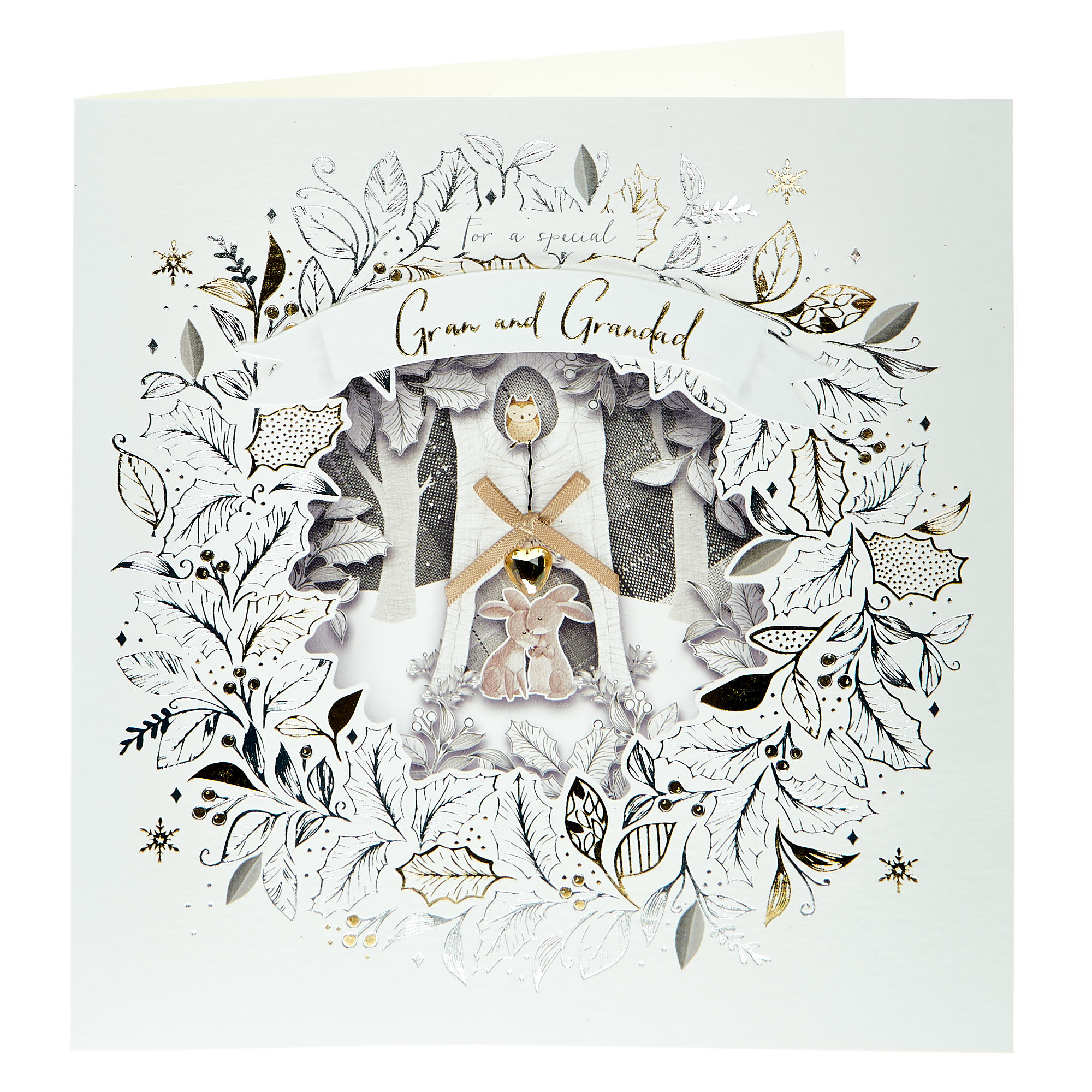 Buy Exquisite Christmas Card Gran & Grandad Wreath for GBP 0.99