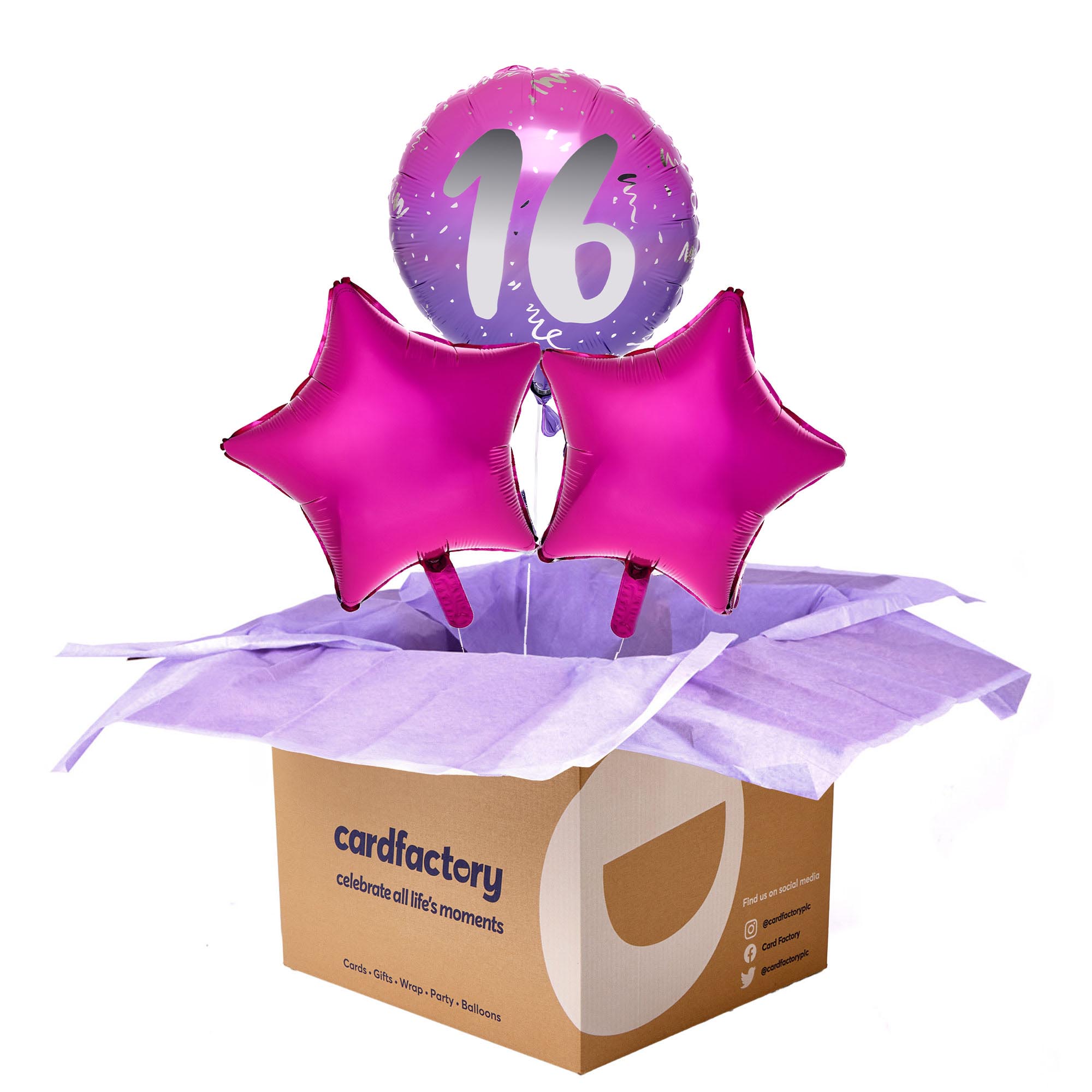 Pink 16th Birthday Balloon Bouquet - Delivered Inflated!