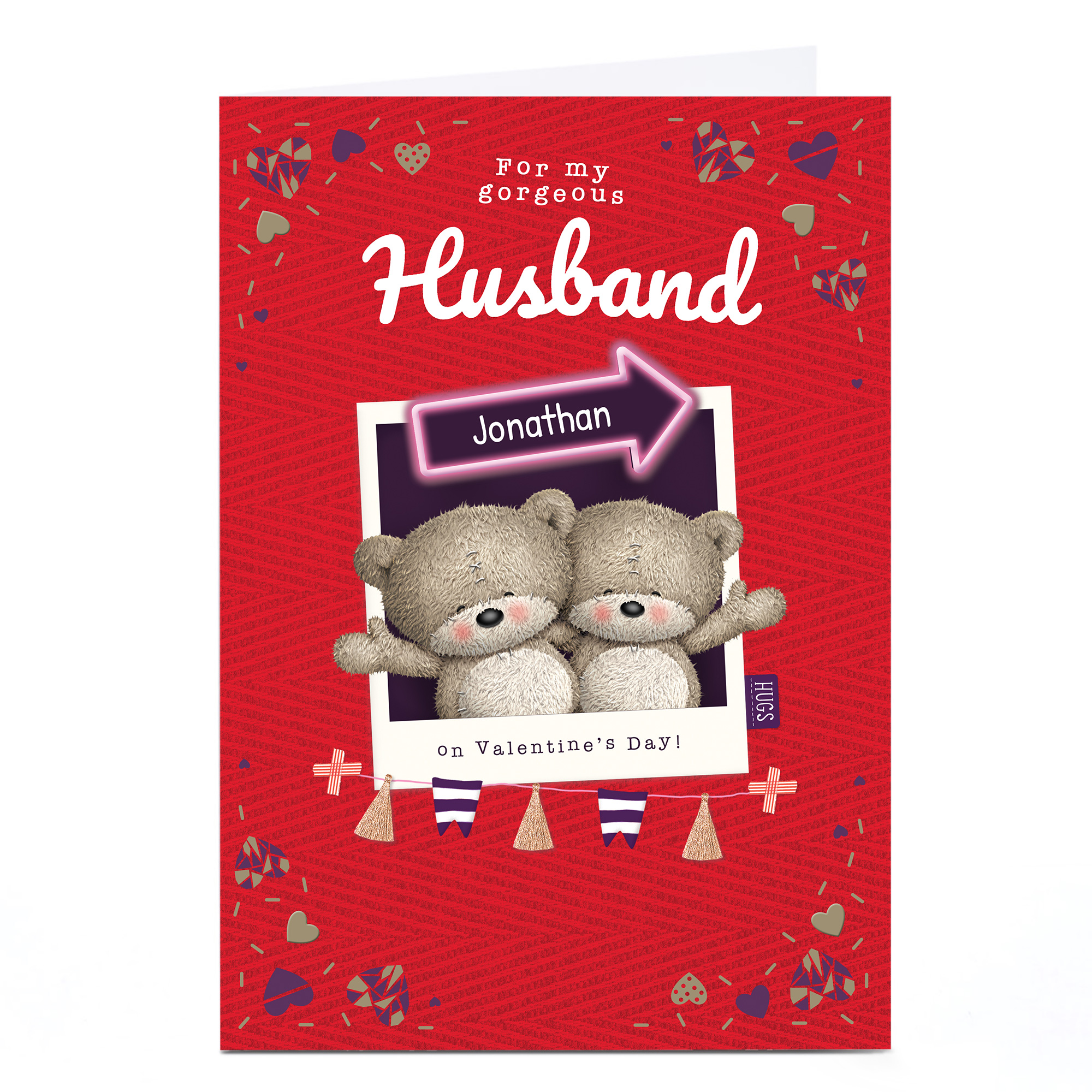 Personalised Valentine's Card - Hugs Bears