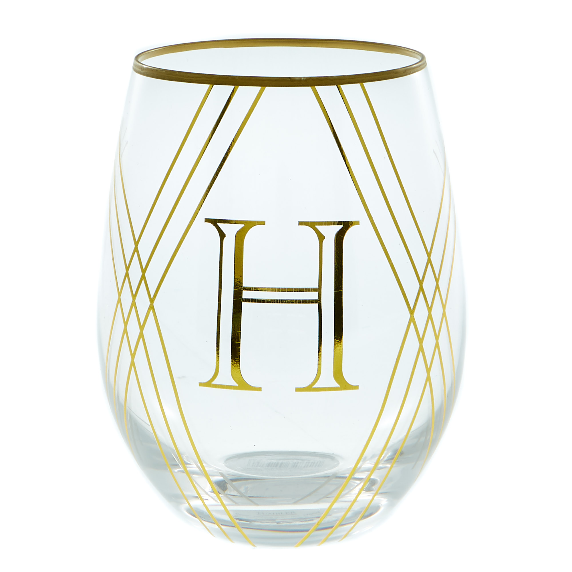 Letter H Glass Tumbler