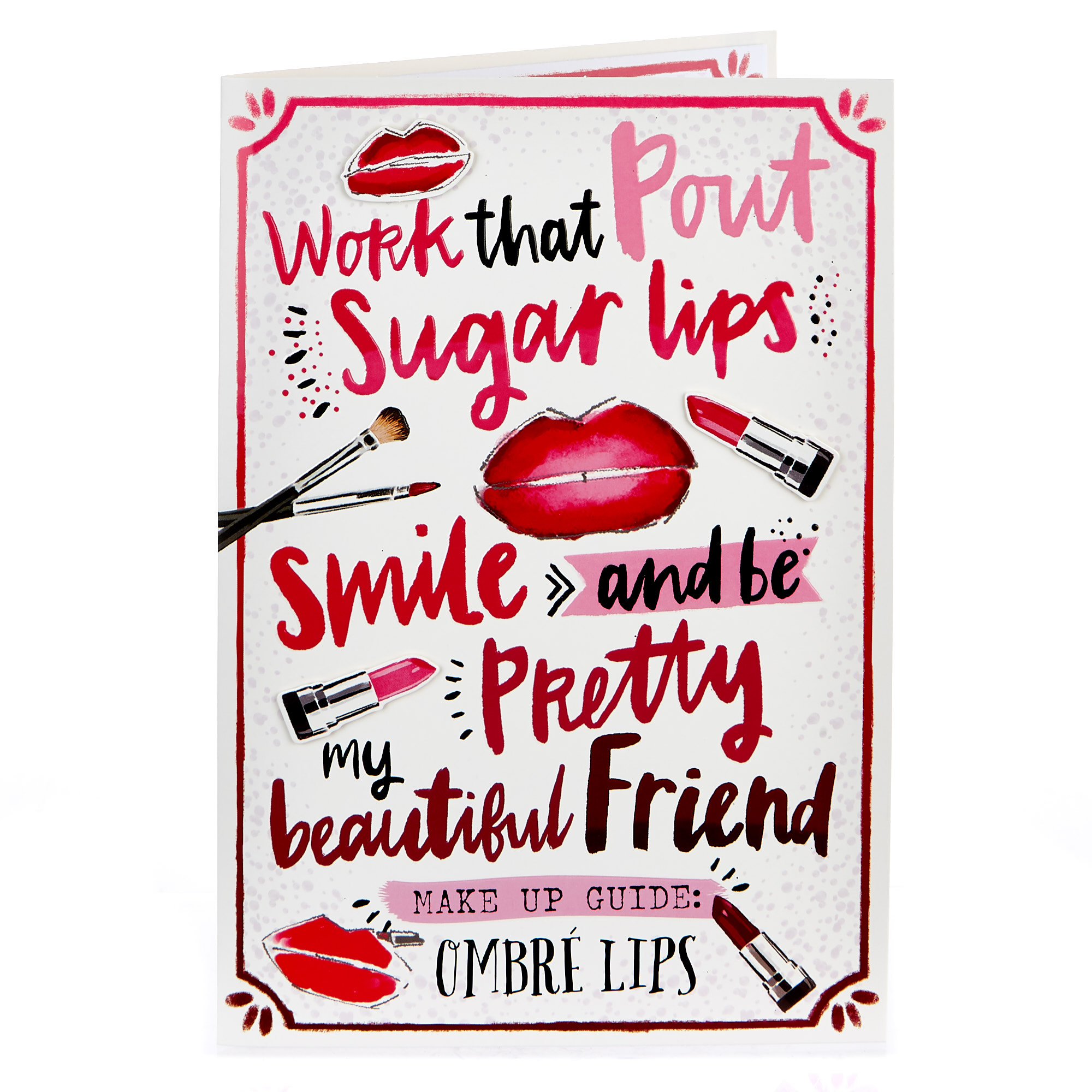 Birthday Card - Friend, Ombre Lips Guide