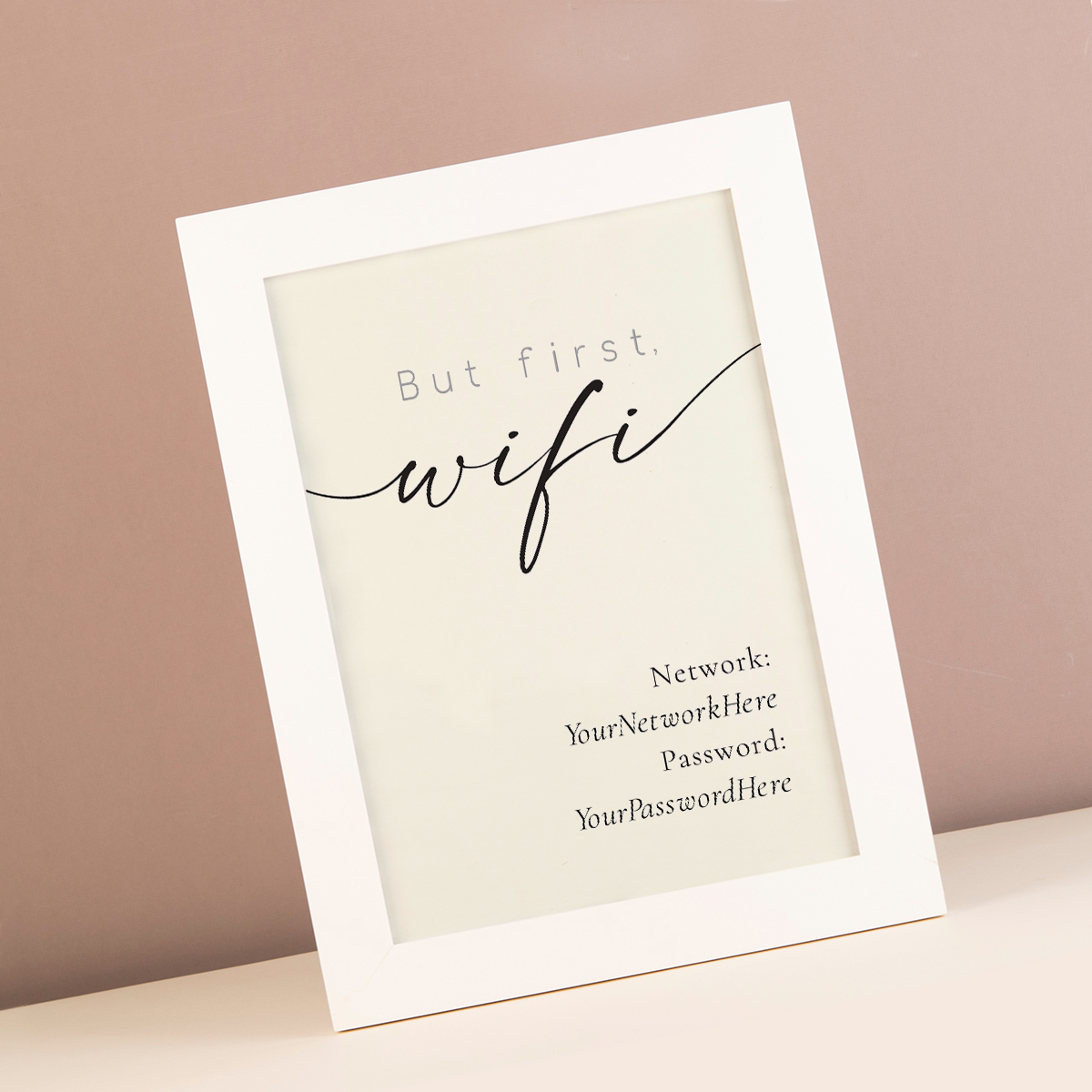 Personalised But First, Wifi Framed Print