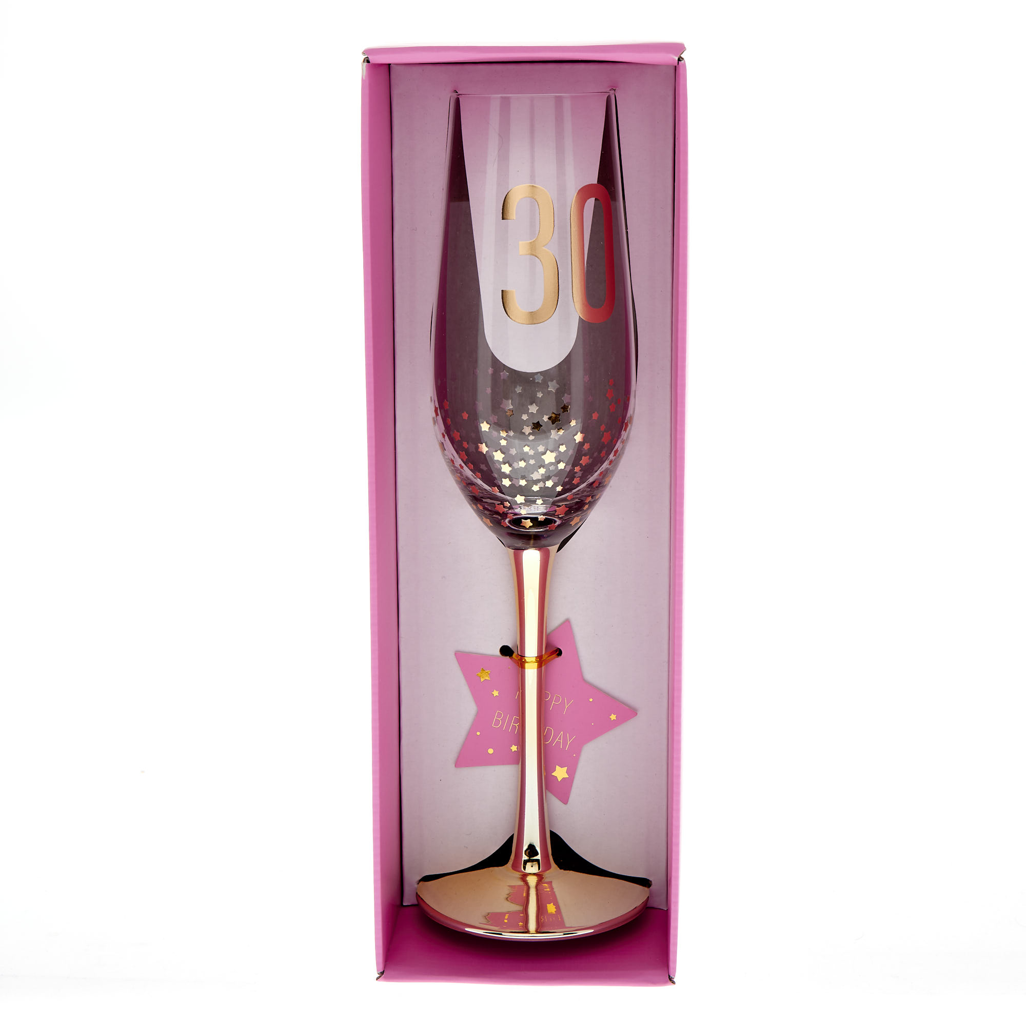 30th Birthday Gold Stars Champagne Flute