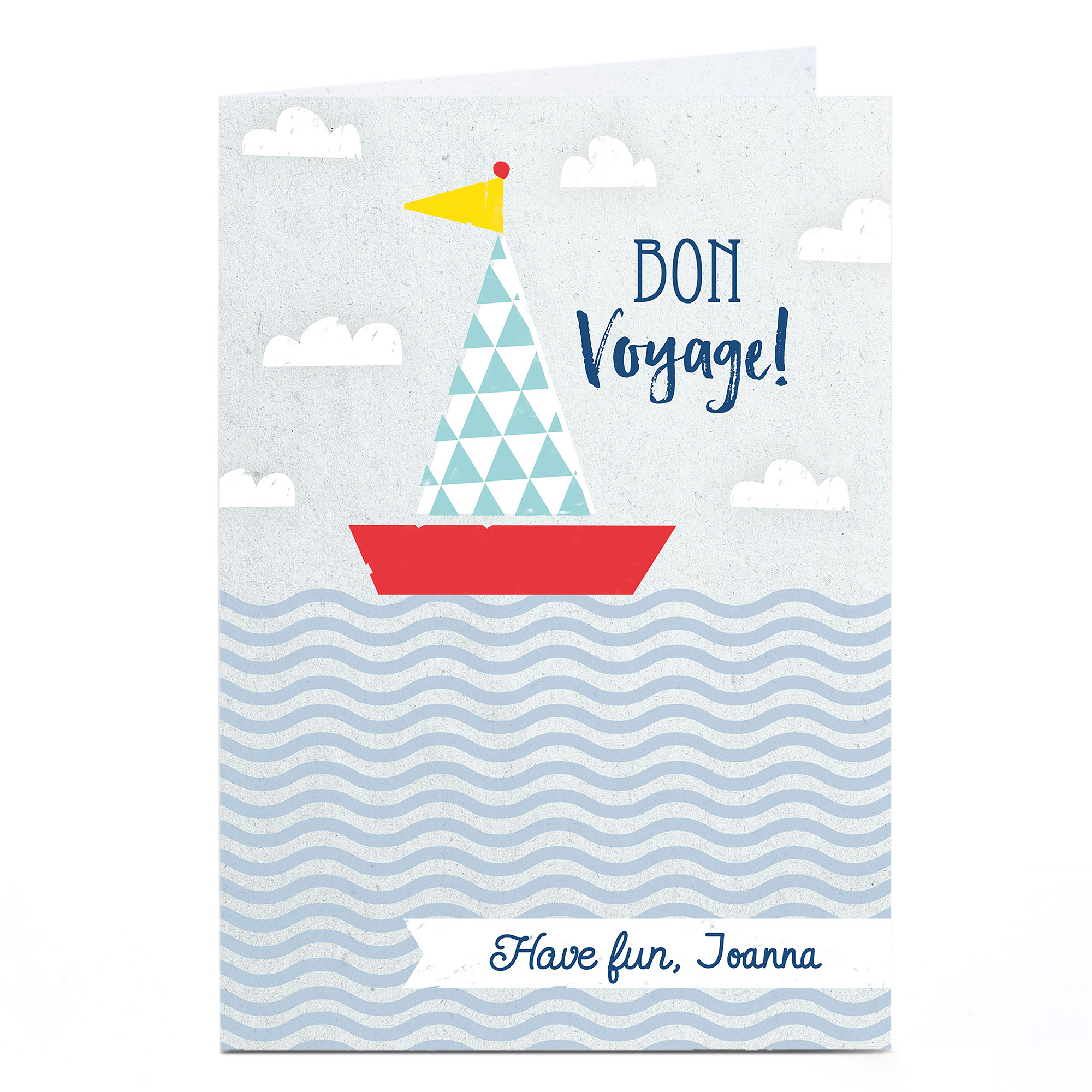 Personalised Bon Voyage Card - Have Fun, Sailing