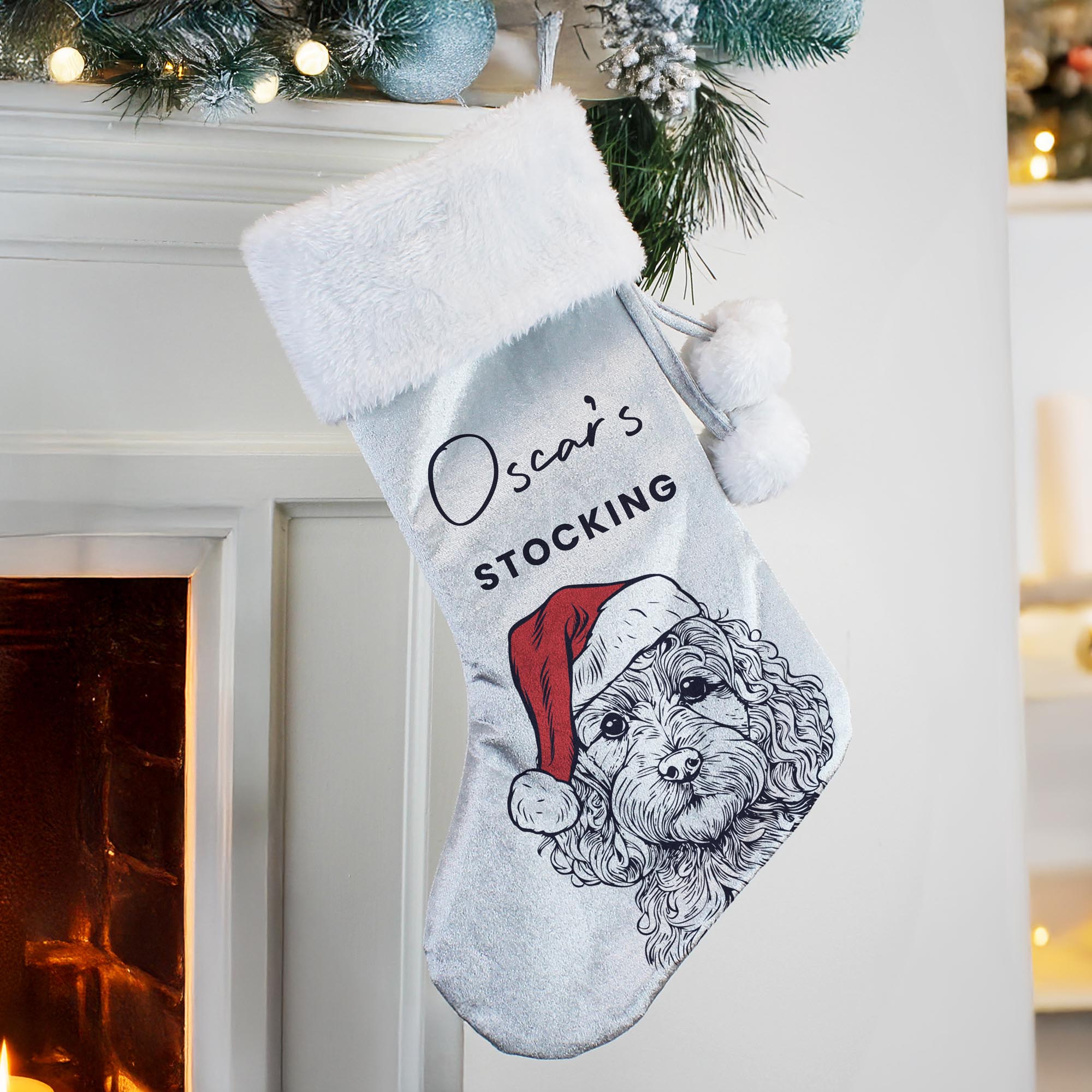 Personalised Dog Breed Christmas Stocking