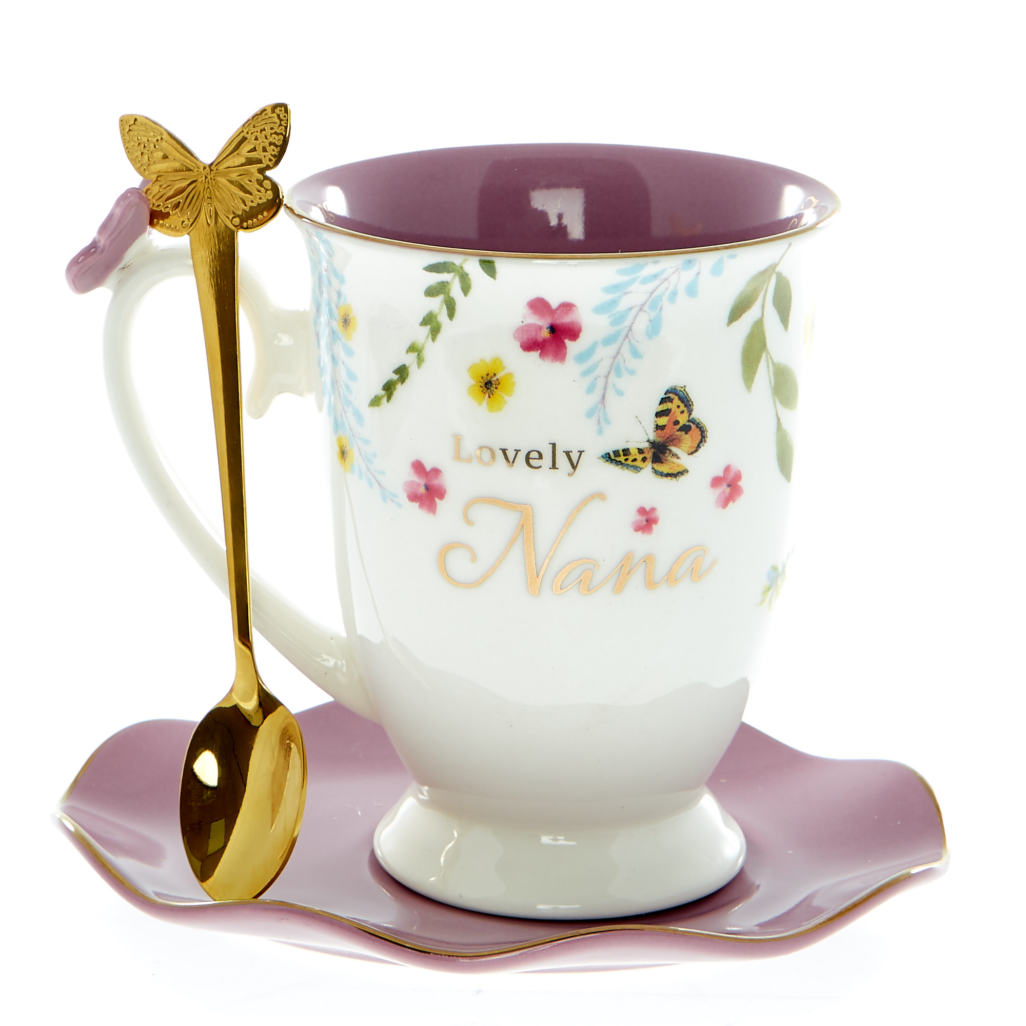 Lovely Nana Teacup, Saucer & Spoon Set