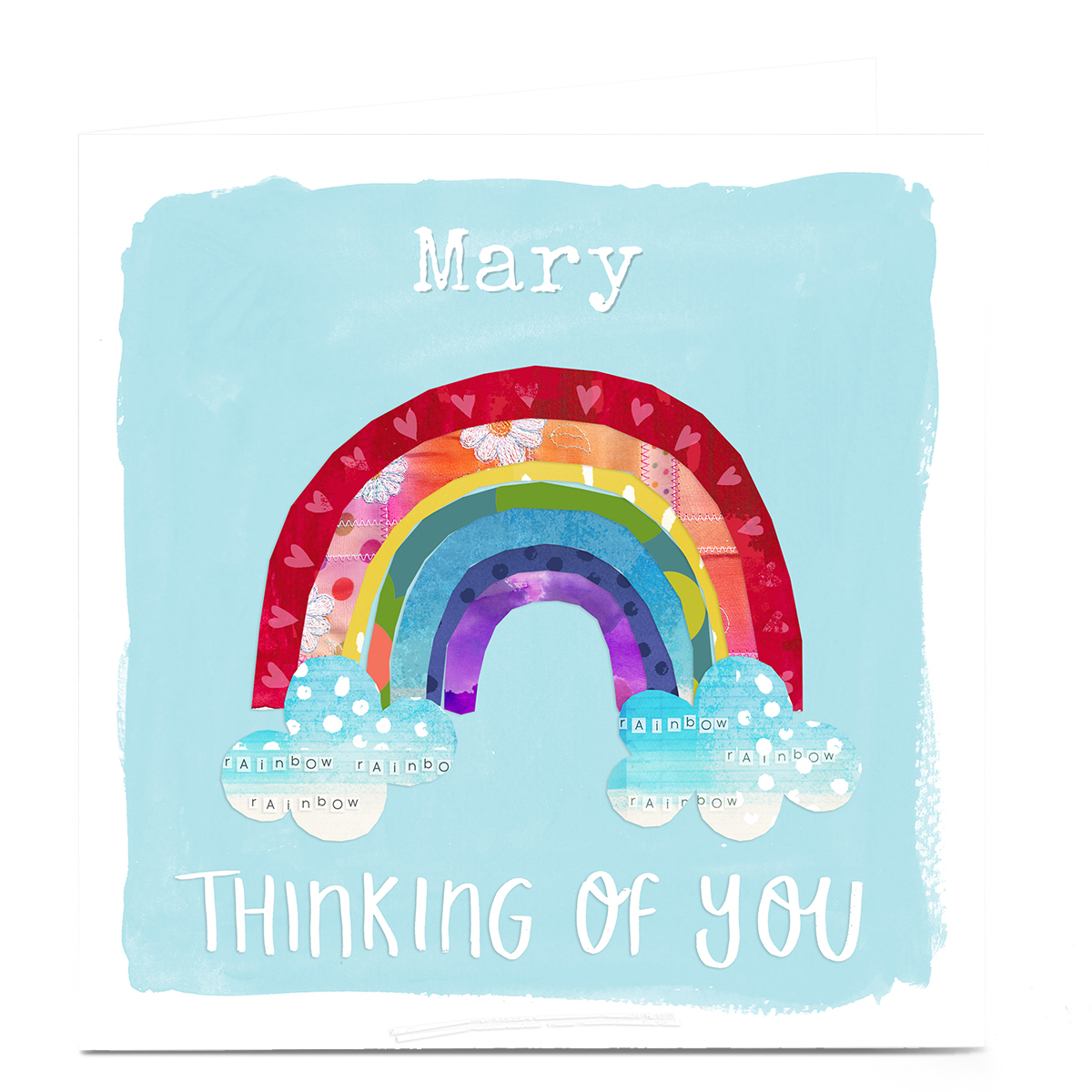 Personalised Kerry Spurling Thinking Of You Card - Rainbow