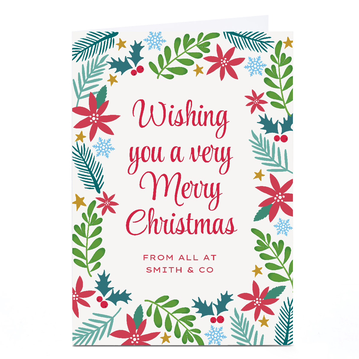 Personalised Ebony Newton Christmas Card - Wishing You a Very Merry Christmas