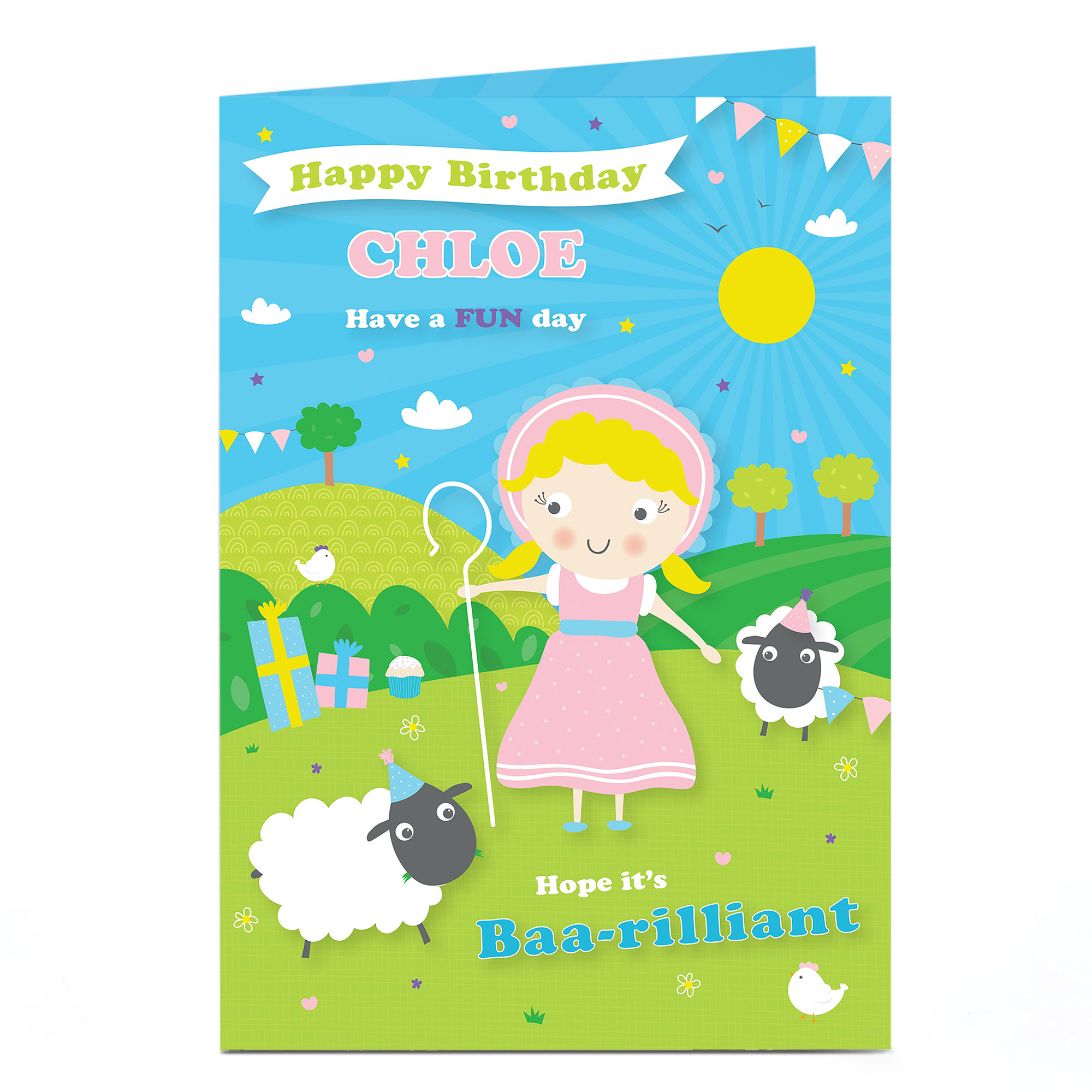 Personalised Birthday Card - Little Bo Peep