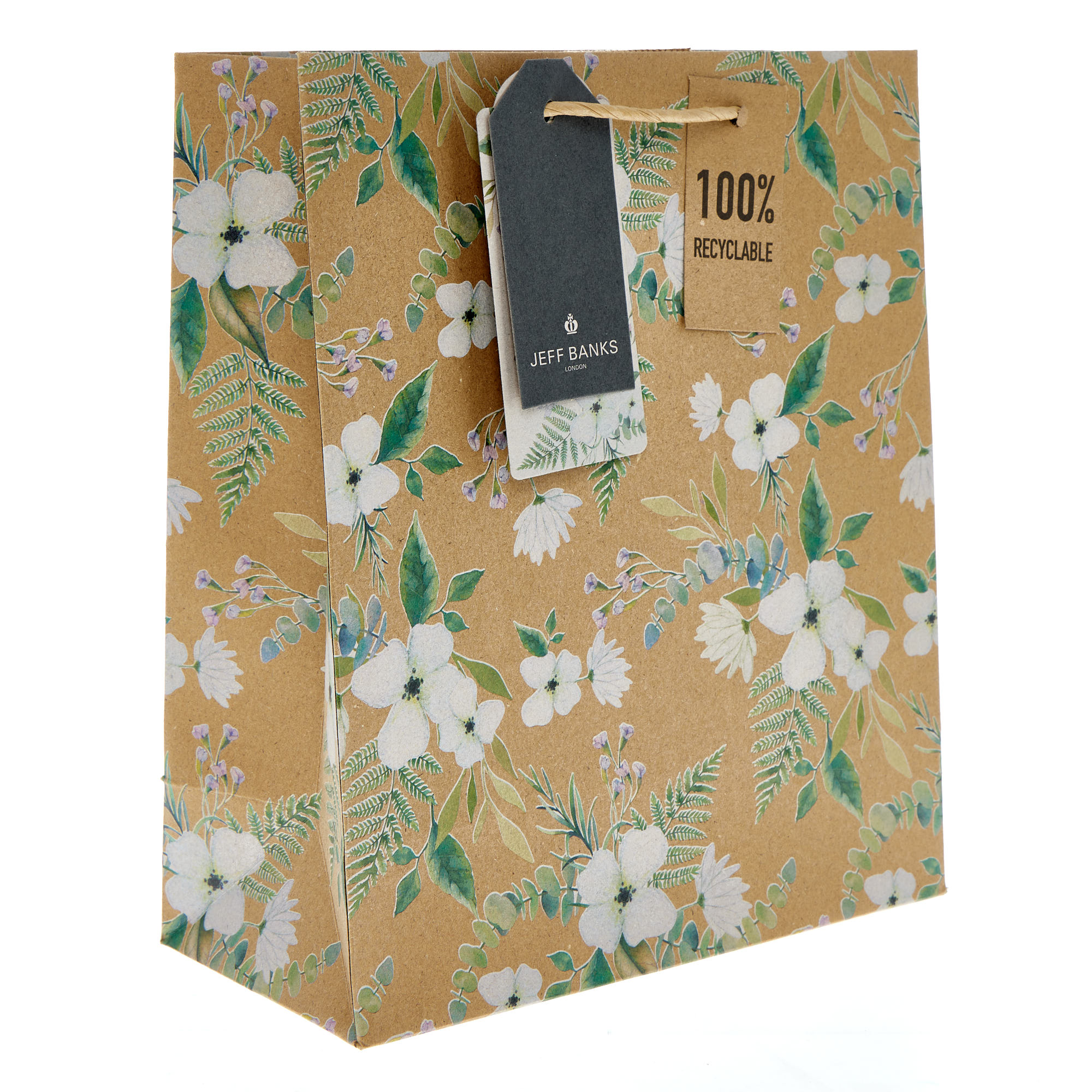 Jeff Banks Recyclable Medium Floral Kraft Gift Bag