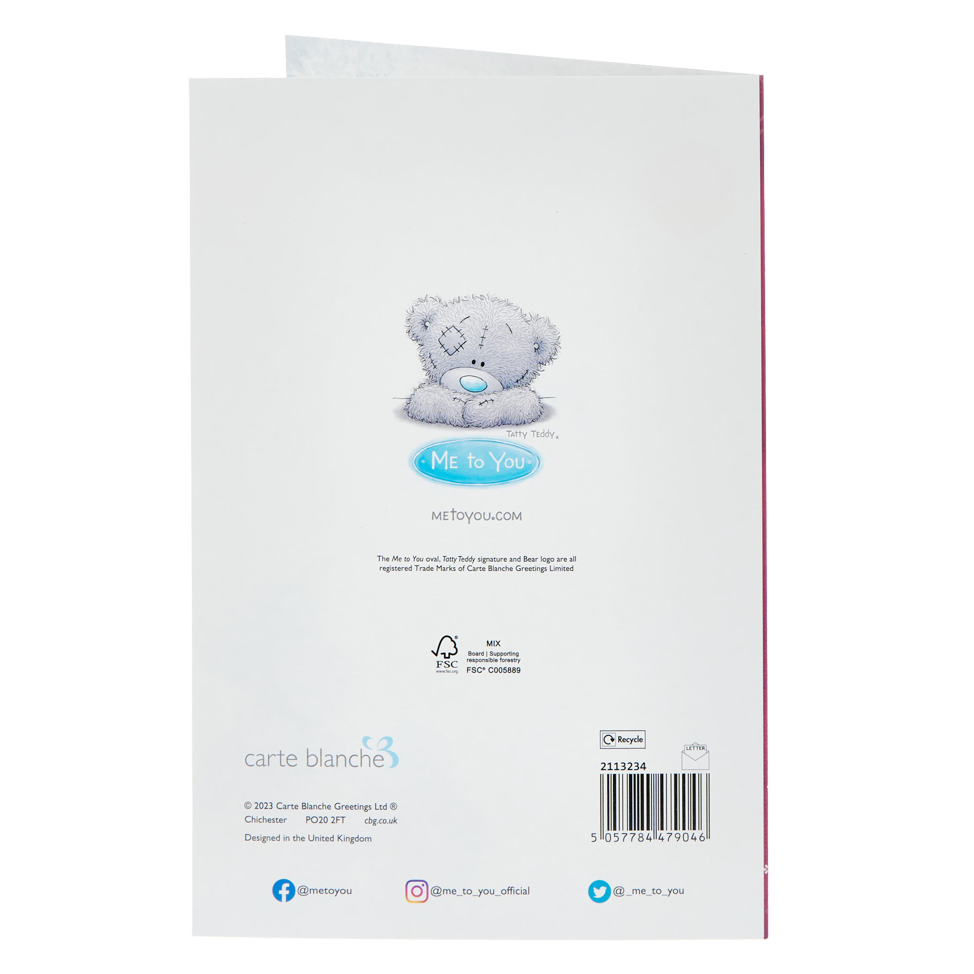 Any Recipient Me To You Tatty Teddy Christmas Card 