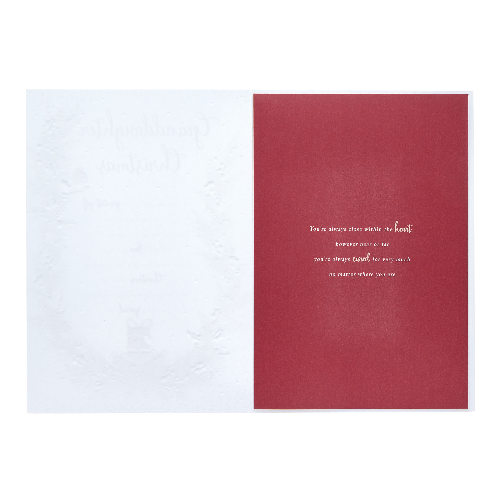 Granddaughter Greatest Gift Garland Christmas Card