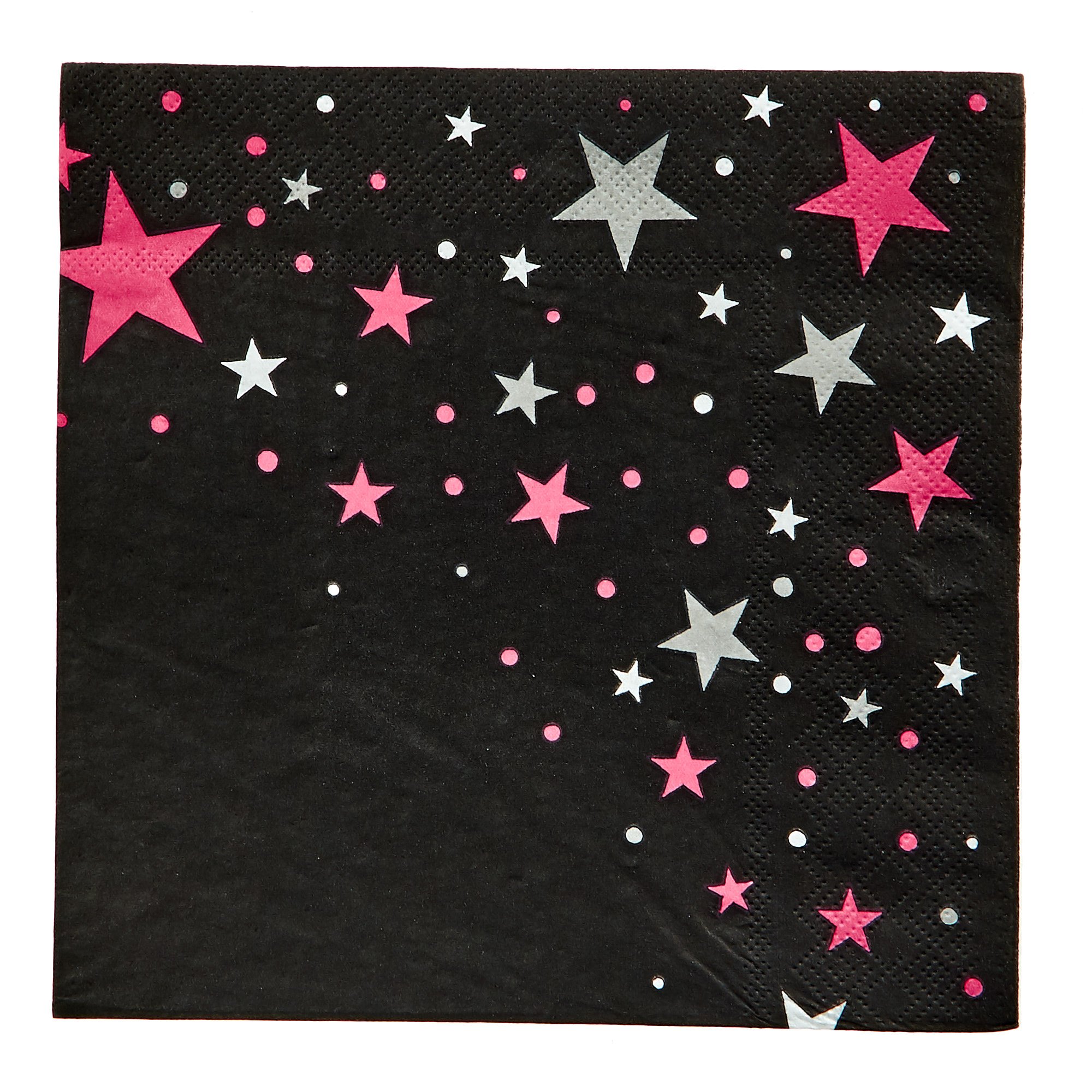 Pink & Black Starry Party Pack - 56 Pieces