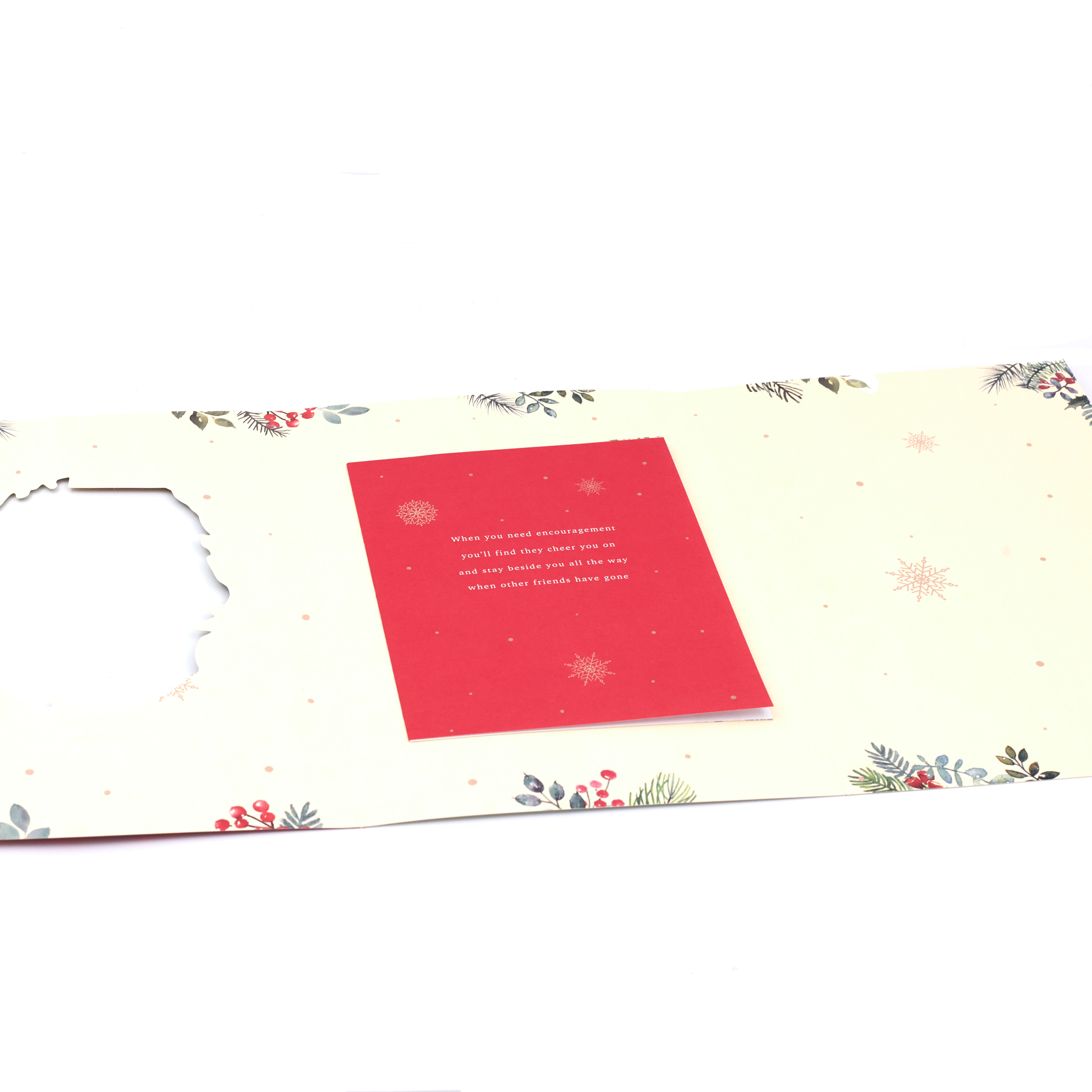 Christmas Card - Special Friends, Traditional Wreath And Verse
