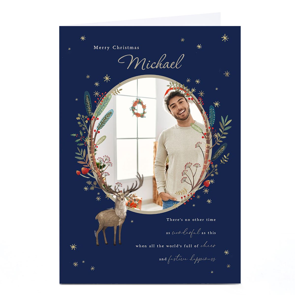 Photo Christmas Card - Stag Scene