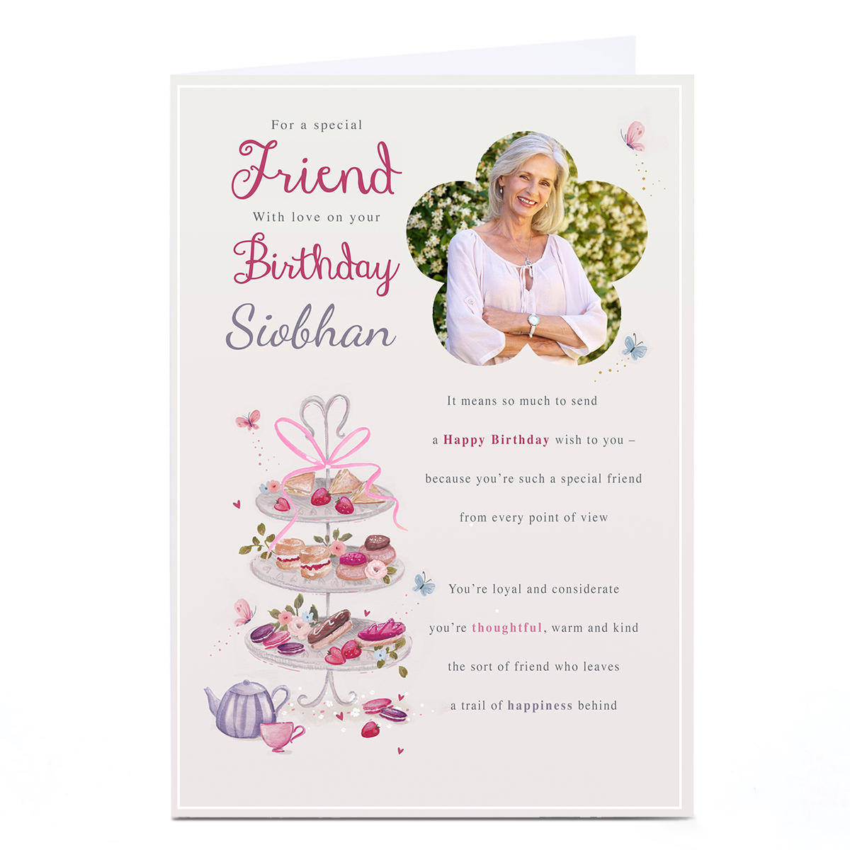 Photo Birthday Card - The Sort of Friend Who Leaves Happiness Behind