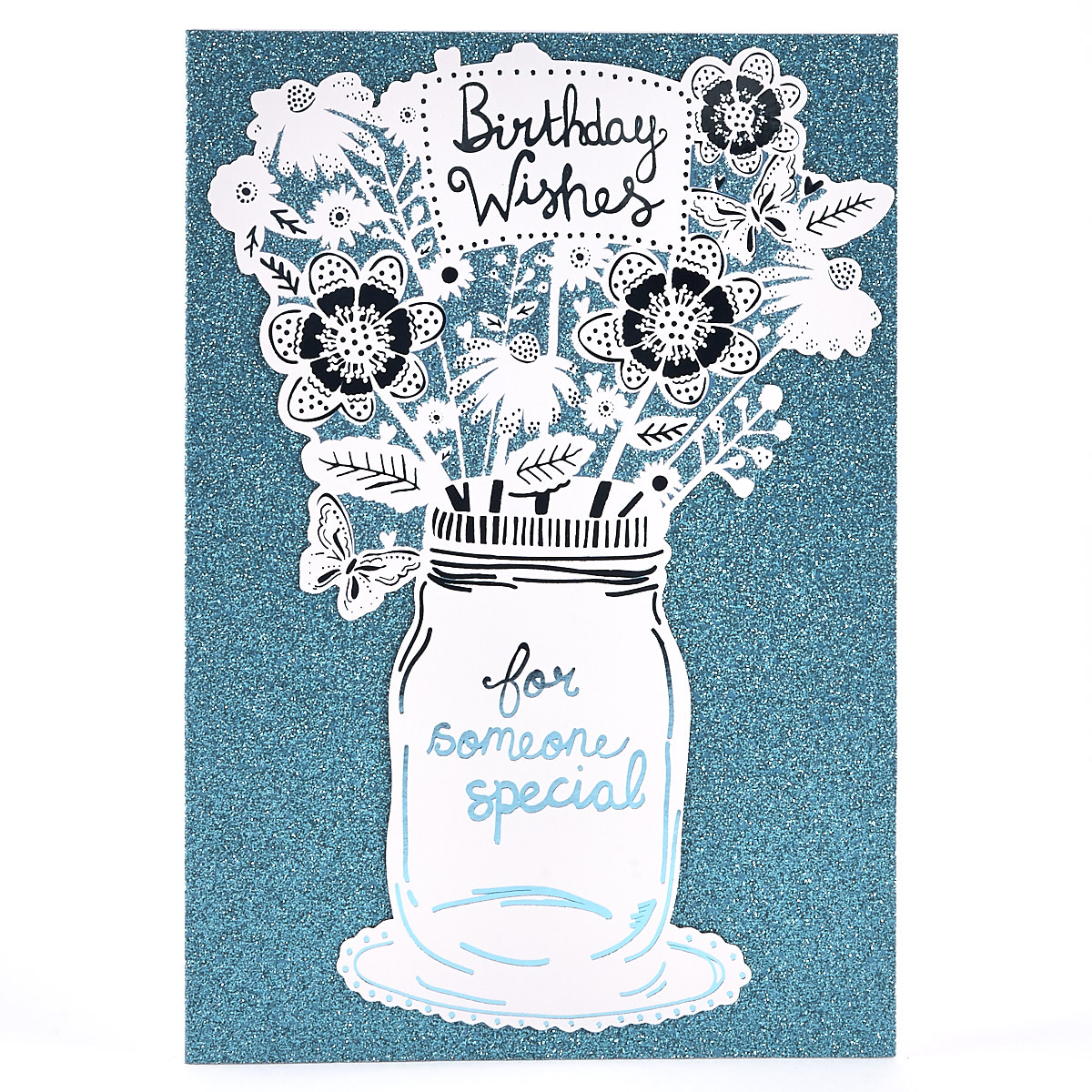 Birthday Card - Special Someone Blue Glitter