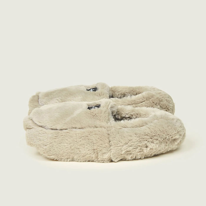 Warmies Luxurious Microwavable Slippers - Latte