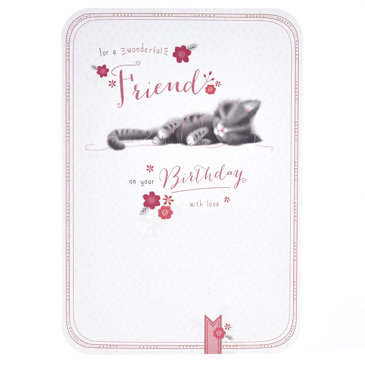 Birthday Card - Kitten Playing With String