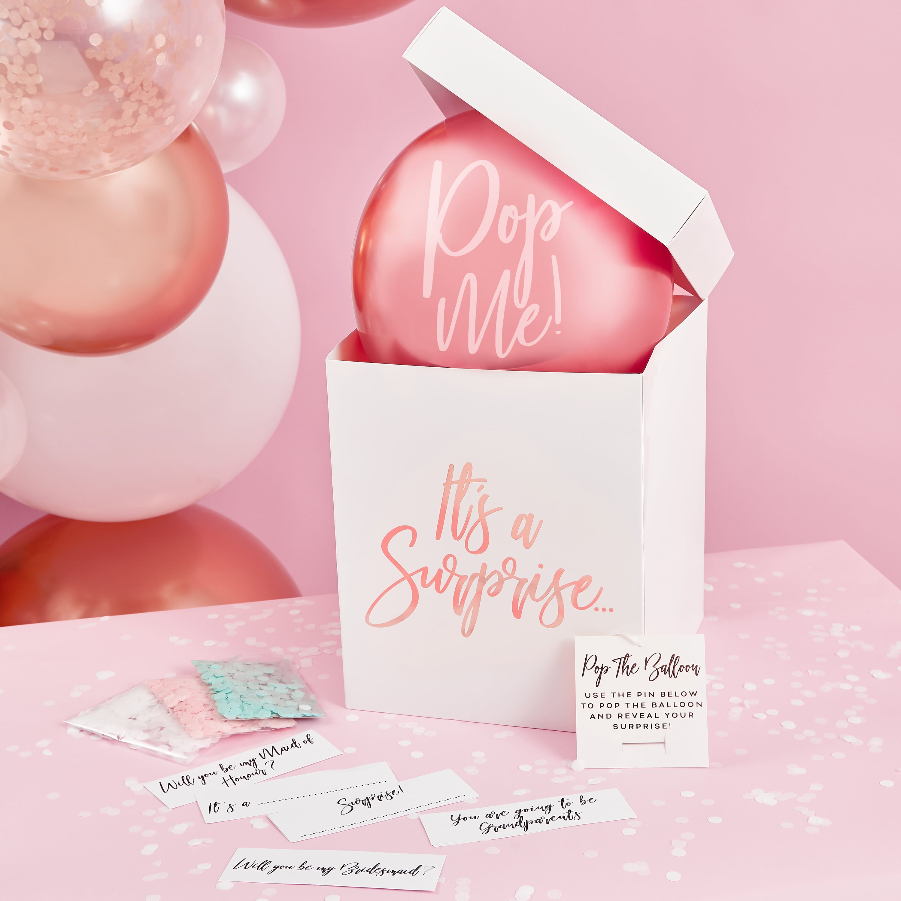 Metallic Rose Gold Surprise In A Box Set