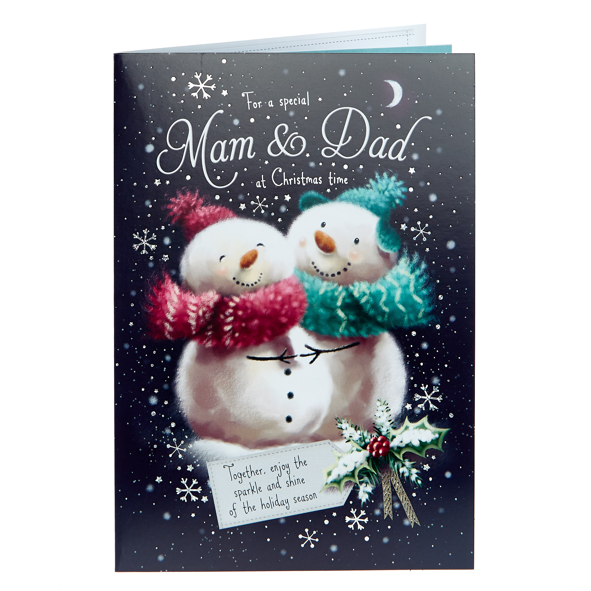 Christmas Card - Special Mam & Dad Snowmen