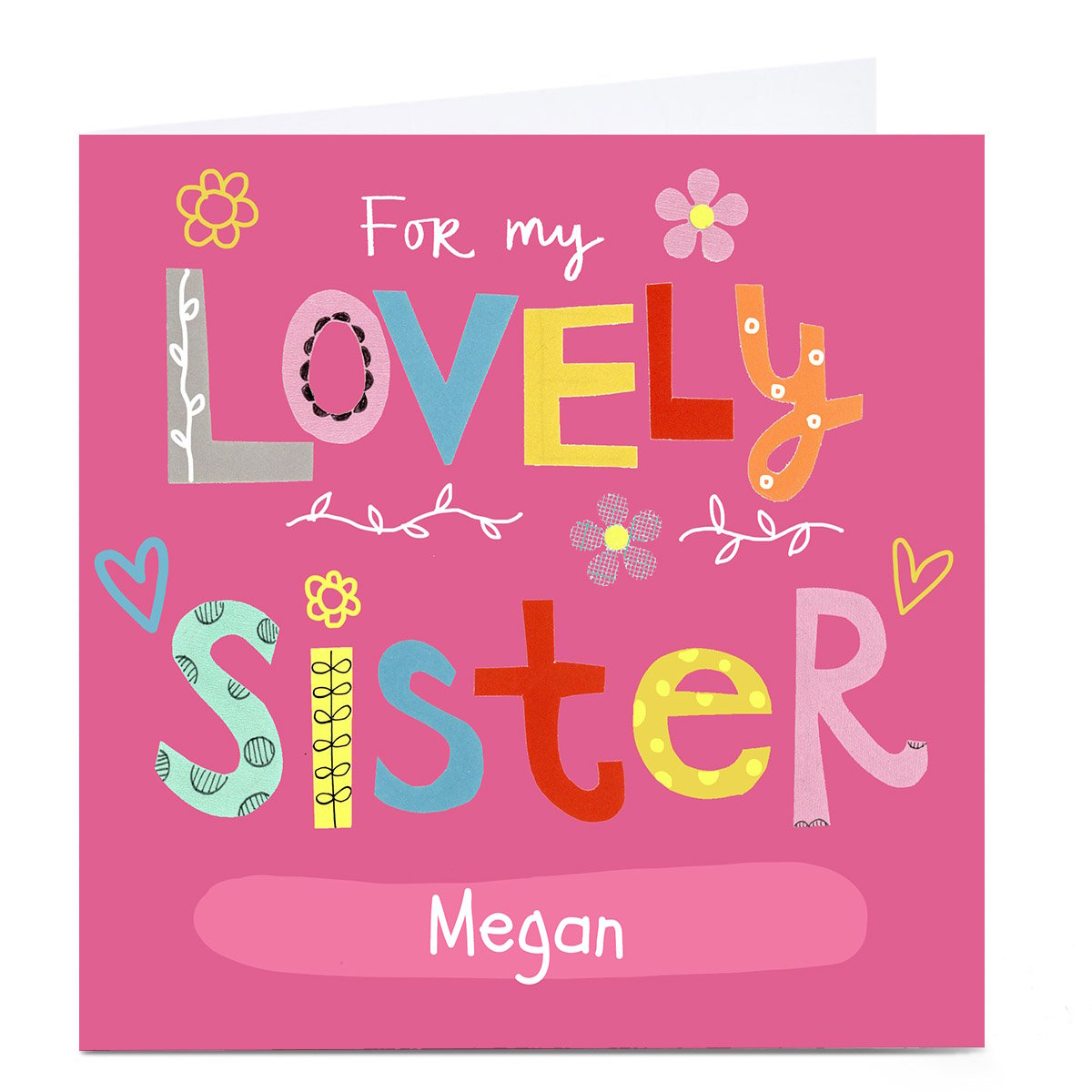 Personalised Lindsay Loves To Draw Card - Lovely Sister