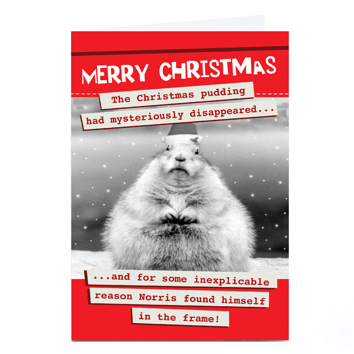 Personalised Quitting Hollywood Christmas Card - Merry Christmas Pudding